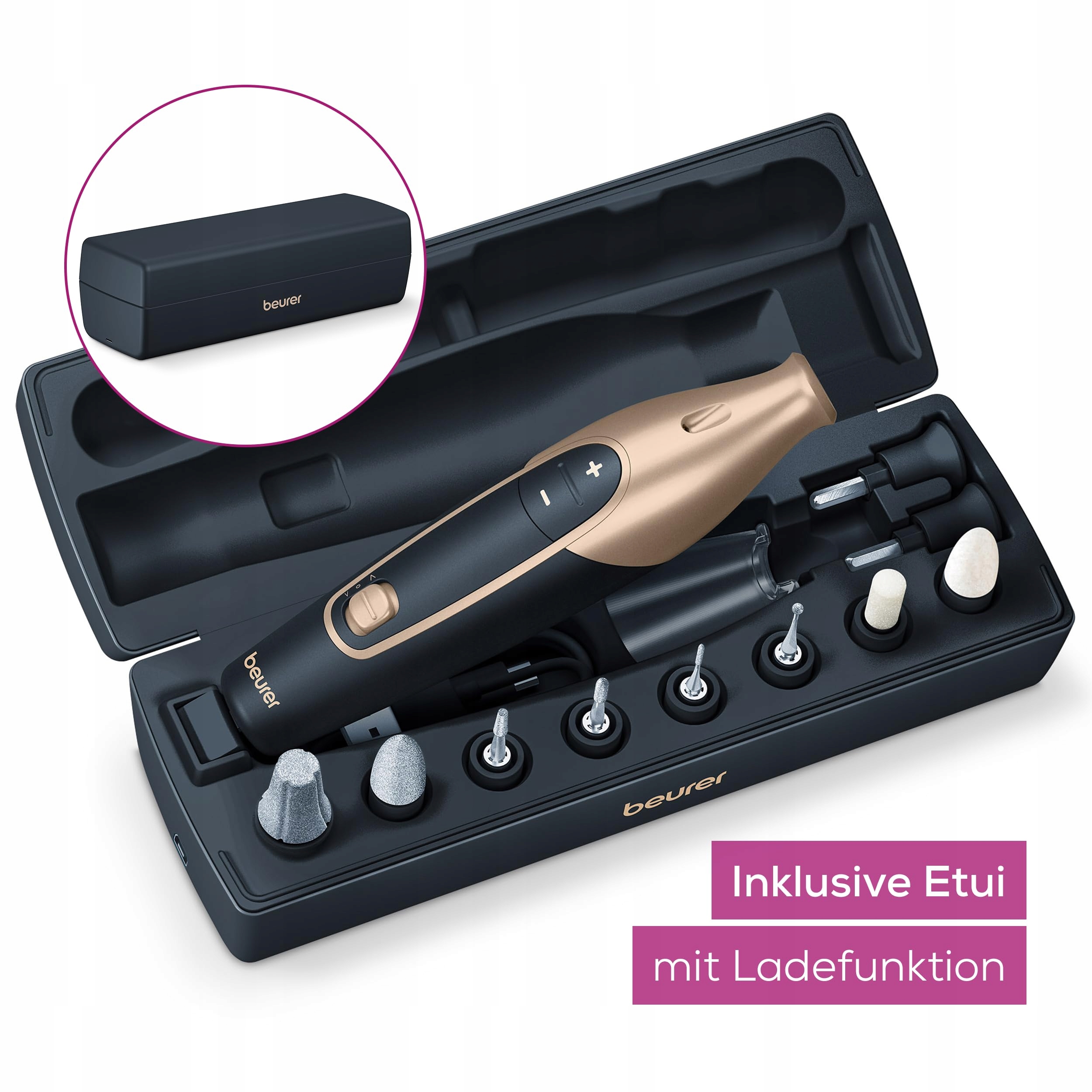BEURER MP 84 Elektryczny Zestaw Manicure Pedicure LED Akumulator — miniatura 4