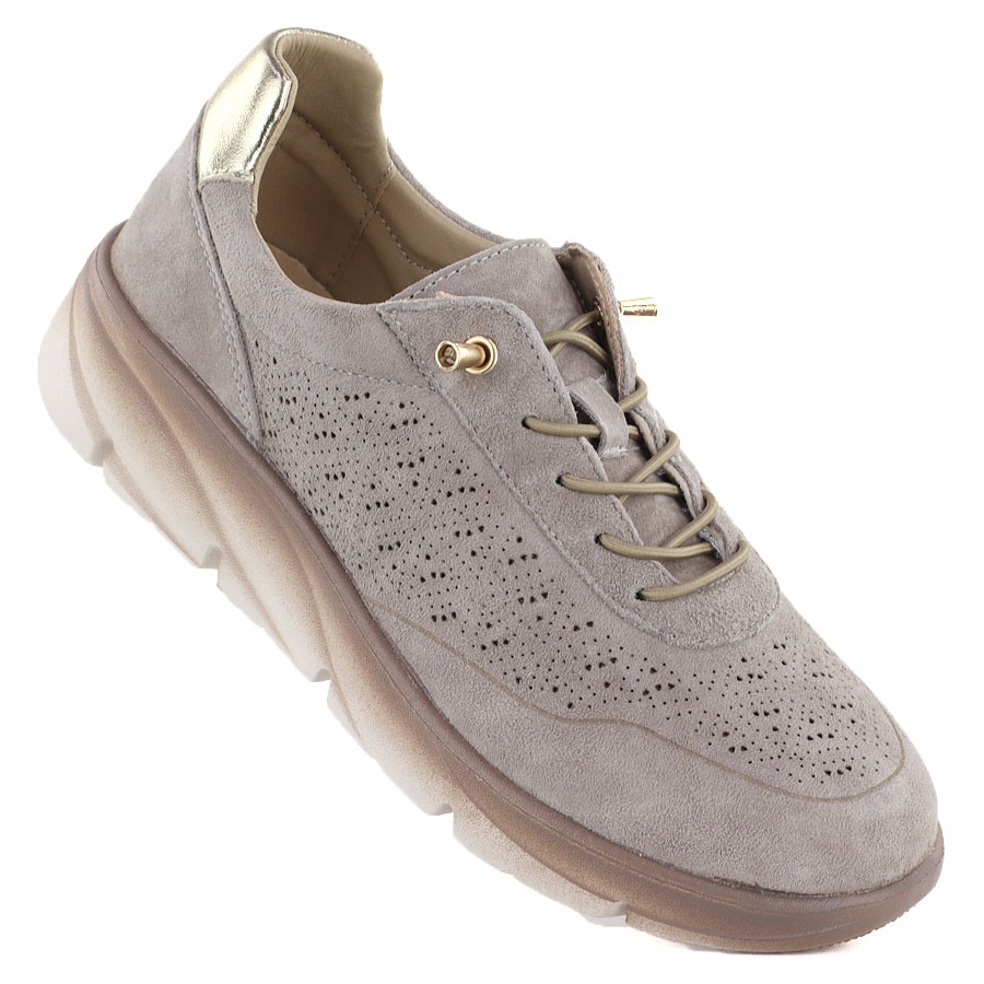 Dámské kožené semišové polobotky světle hnědé Sergio Leone SP002 38