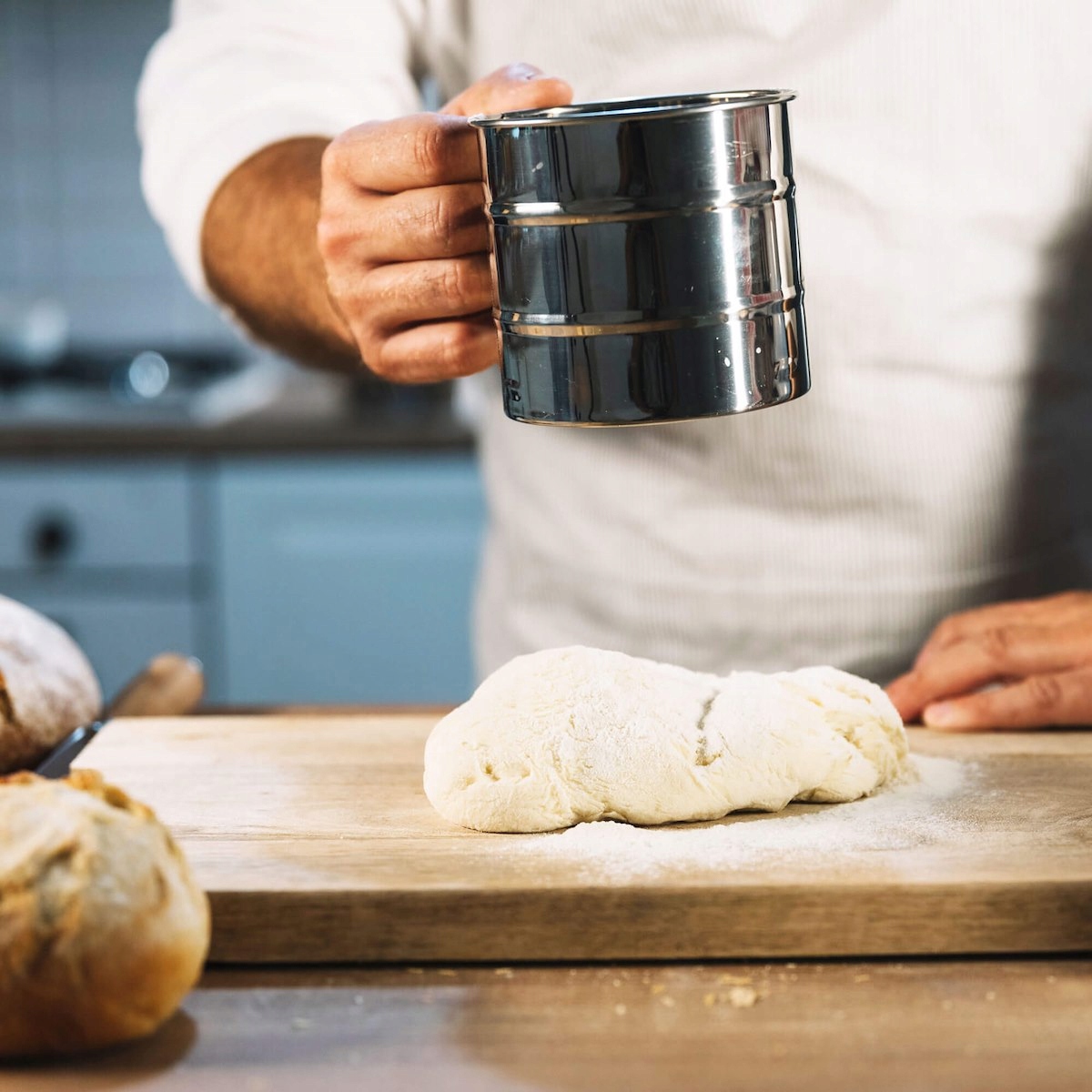 PRZESIEWACZ DO MĄKI CUKRU PUDRU KUBEK CEDZAK SITKO STALOWE KUCHENNY SITO Średnica 105 mm