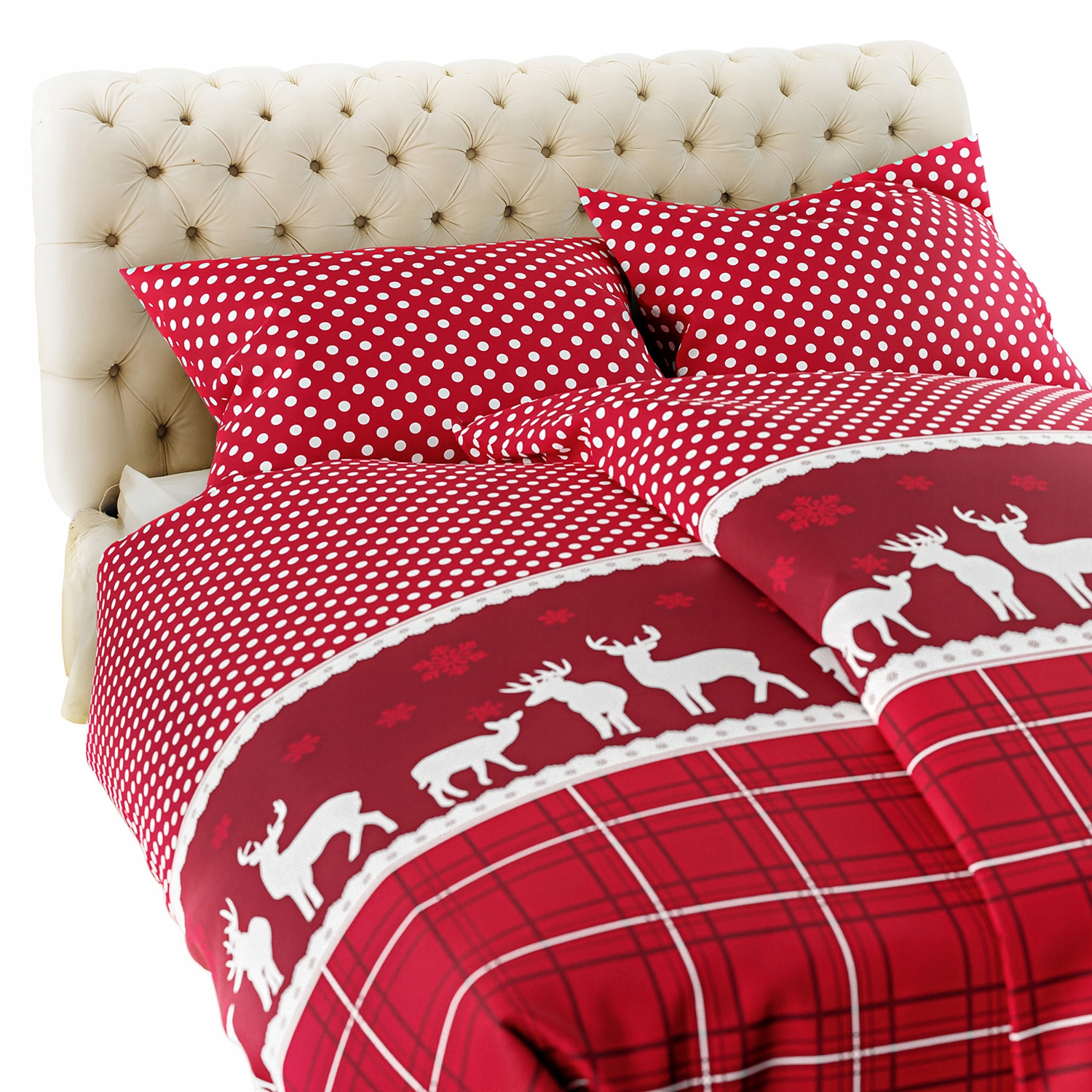 Pościel Świąteczna Z Flaneli 200x220 Zimowa Ciepła Czerwona Boże