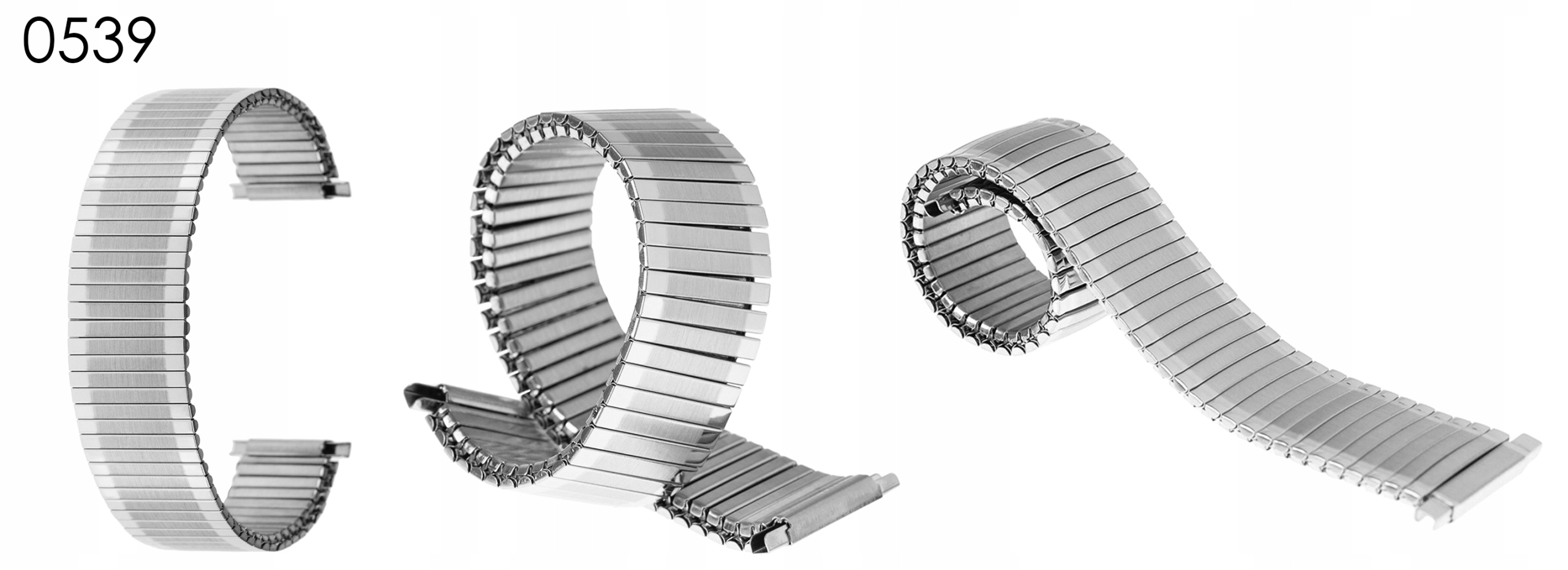 ROZCIĄGANA BRANSOLETA DO ZEGARKA 20-22MM - SREBRNA Materiał stal