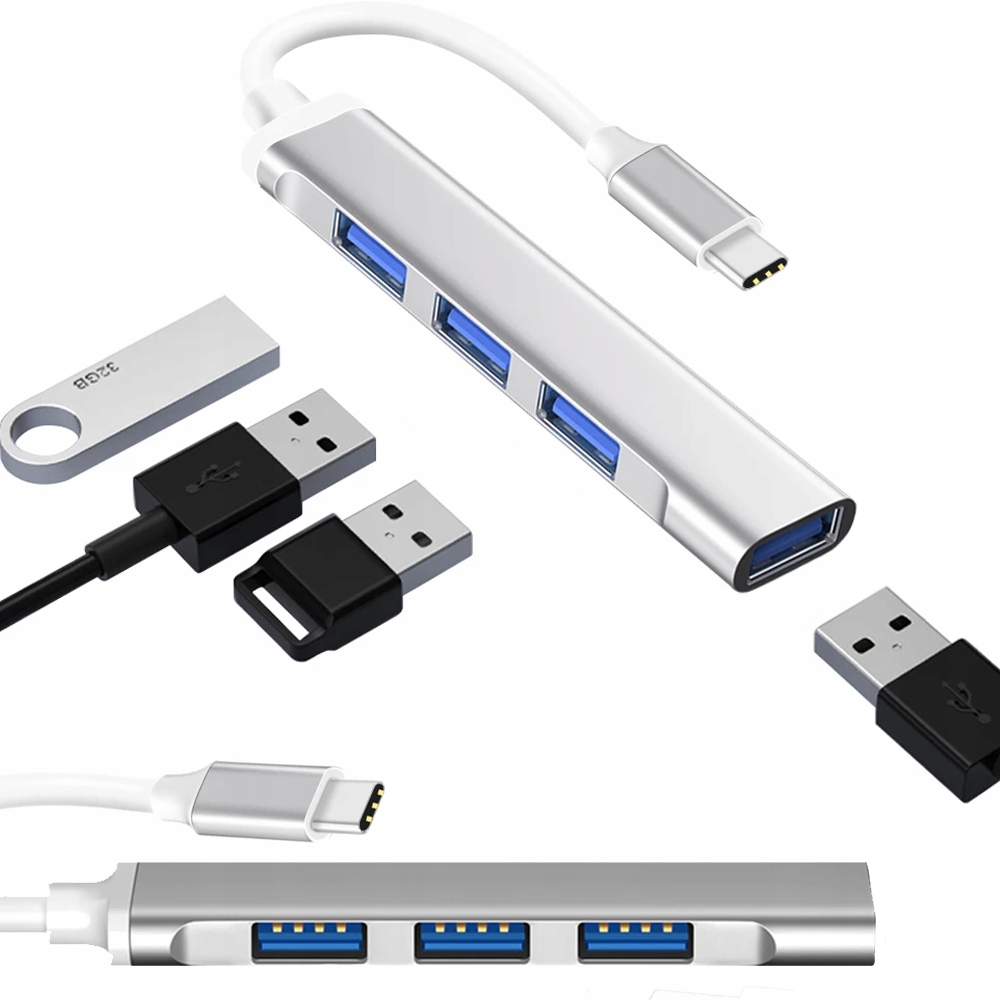 

Rozgałęźnik Rozdzielacz Portów Hub Usb-c 4xUSB 3.0