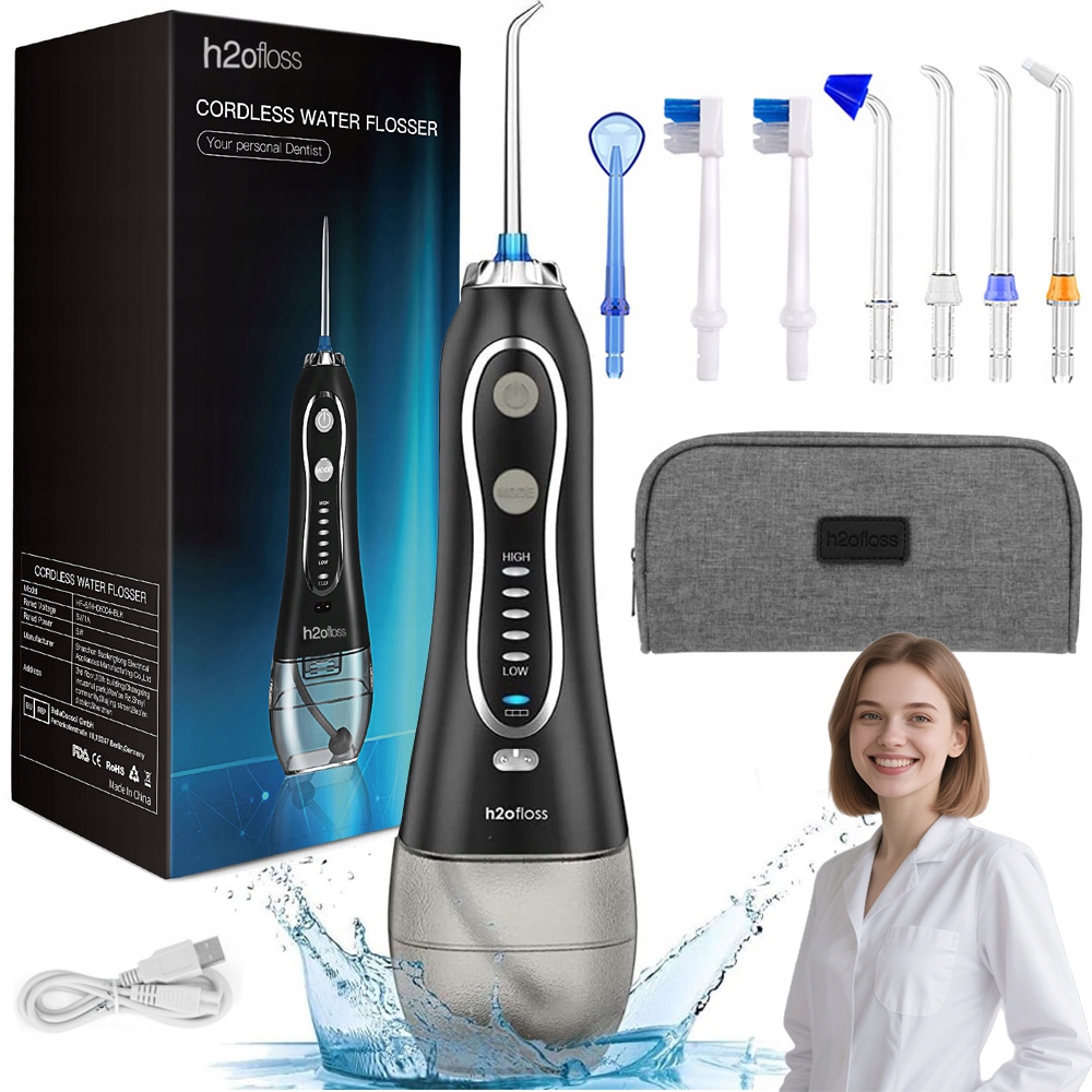 Irygator Do Zębów Bezprzewodowy Pielęgnacja Jamy Ustnej Czyszczenie Języka