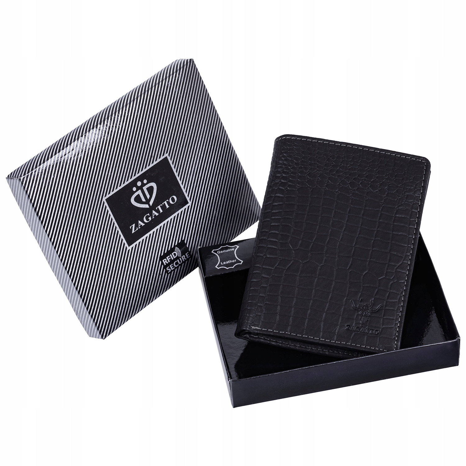 

Portfel męski skórzany czarny Rfid Zagatto