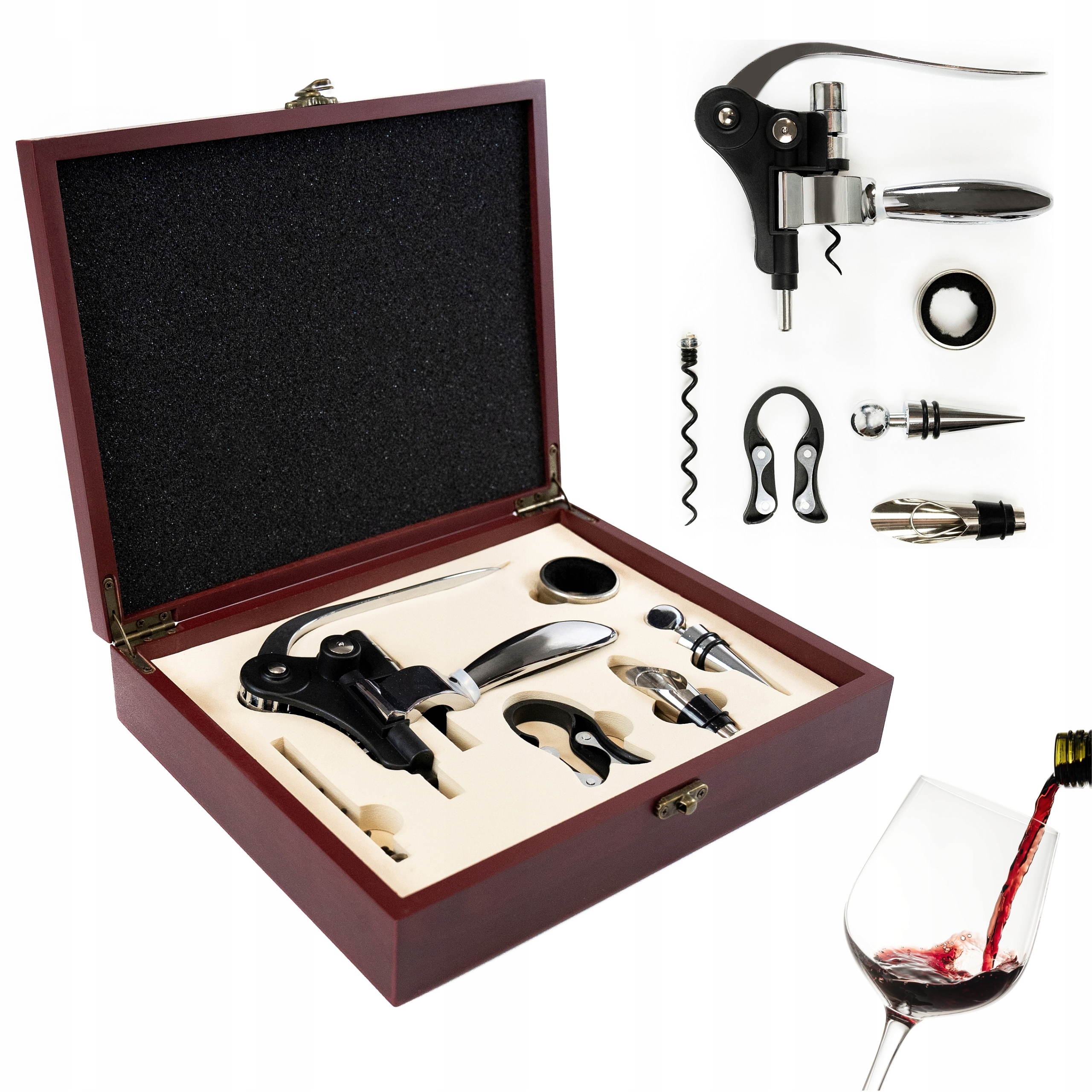 Sada Na Otevírání Vína v krabičce Korkociąg otvírák Dárek k jmeninám