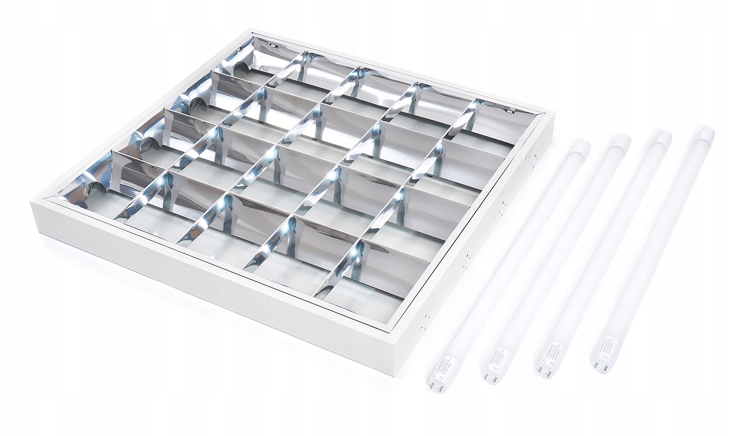 OPRAWA RASTROWA NATYNKOWA 60x60 +4x ŚWIETLÓWKA LED 6000K