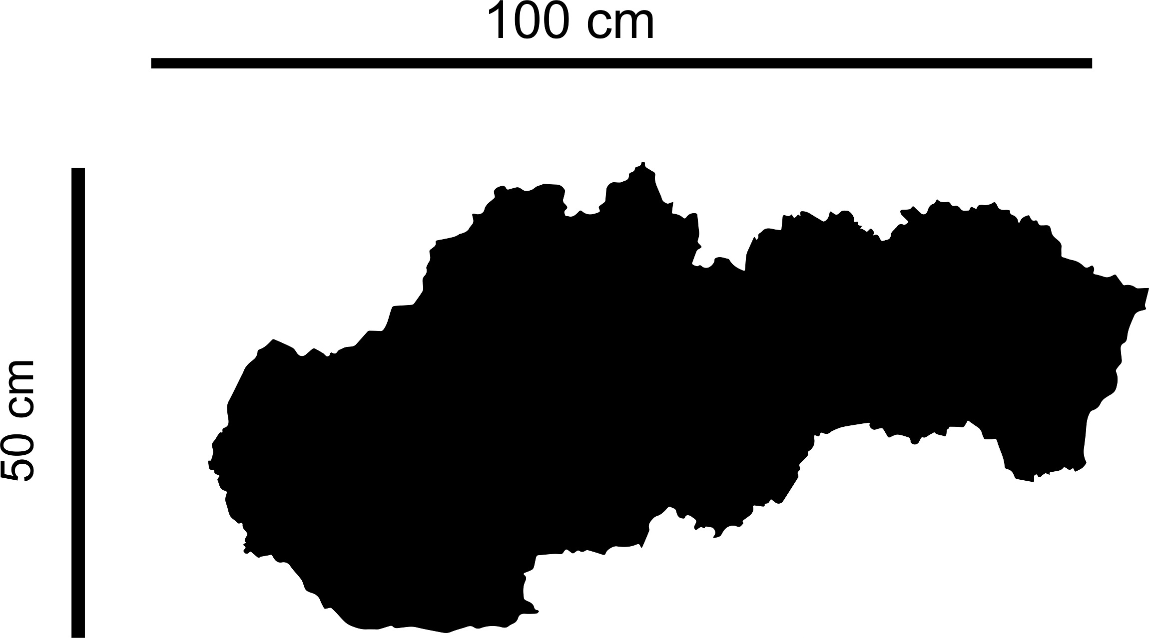 Metalová mapa magnety Slovensko Magnety Z Cest velká 100 cm