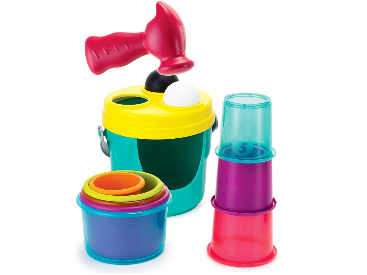 WIEŻA DLA DZIECI SORTER KUBECZKI MŁOTEK ŻYRAFA PIRAMIDA WYSOKA 80 cm B-KIDS Wiek dziecka 12 m +