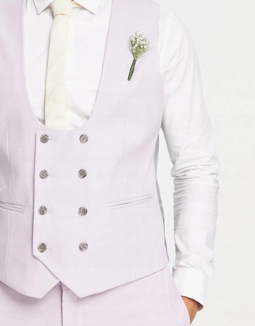 KAMIZELKA FIOLETOWA PASTELOWA DWURZĘDOWA 38 REGULAR AS8 Rozmiar 38