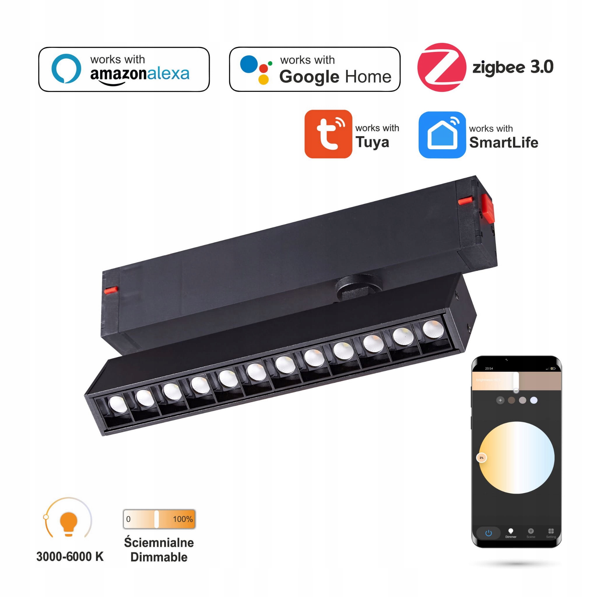 Regulovateľný Led reflektor Zigbee Grille 10W 230V