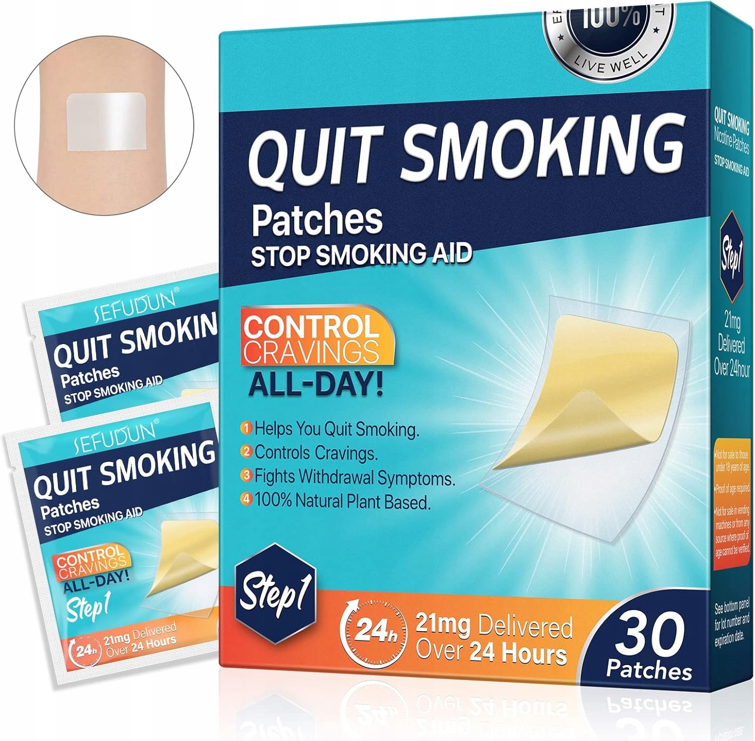 Krok 1 Rzuć palenie Plastry, 21mg Stop Smoking Aids Patches, Pomoc