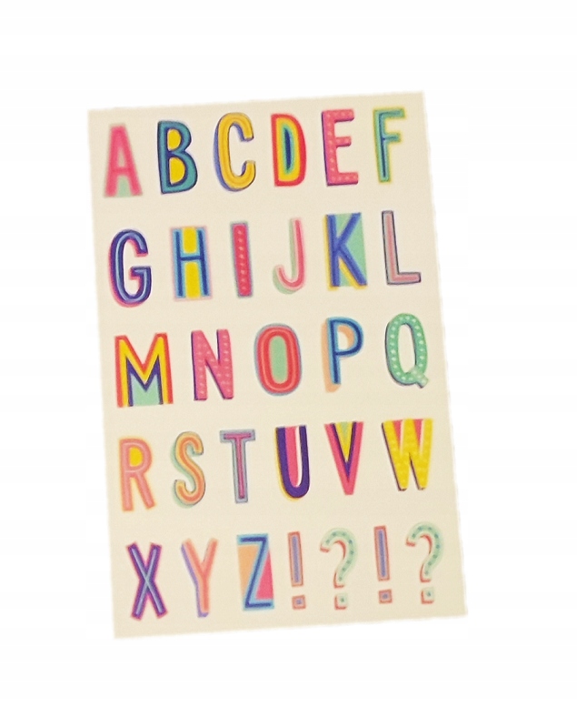 

Naklejki Arkusz Literki Alfabet MIX