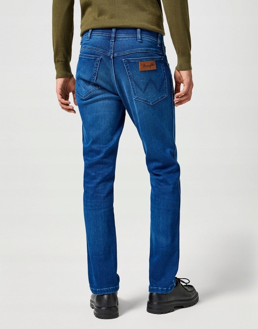 Męskie jeansy zwężane Wrangler Texas Slim Blue Jam 112358217 42/32