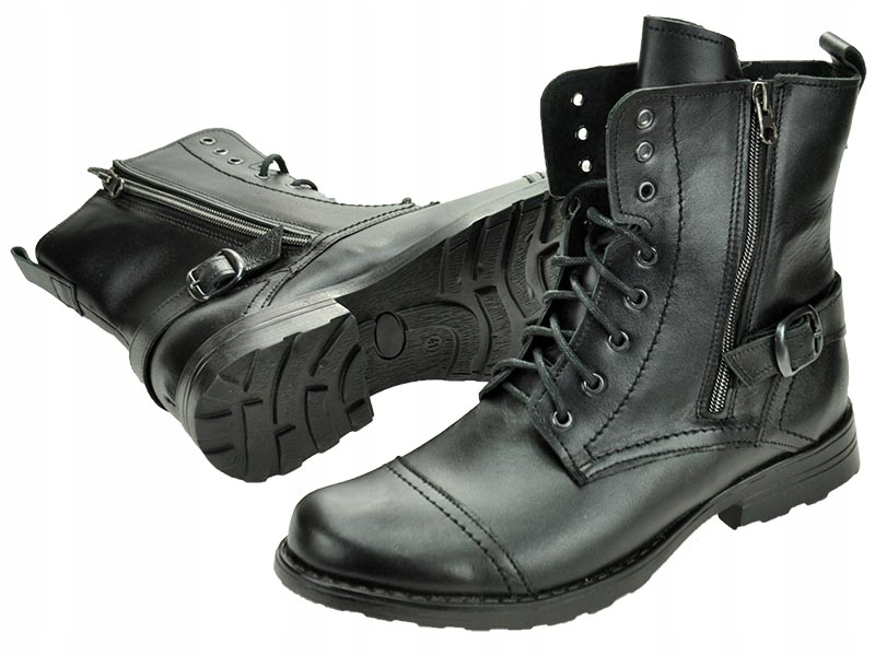 MĘSKIE POLSKIE MILTARNE SZTYBLETY SKÓRA 71 CZ 45 Model Sztyblety