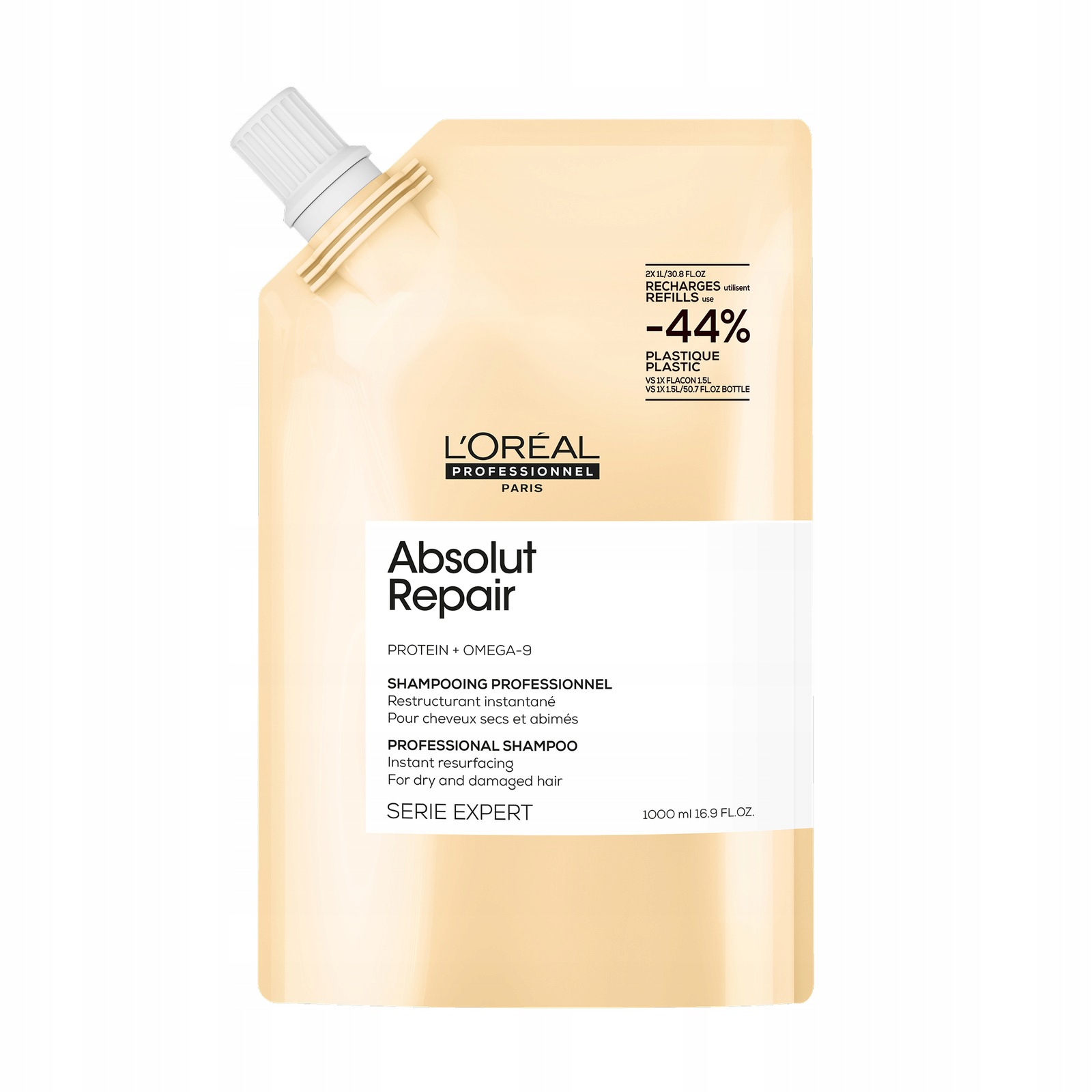 L'Oreal Absolut Repair Gold Šampon pro poškozené vlasy Refil 1000 ml