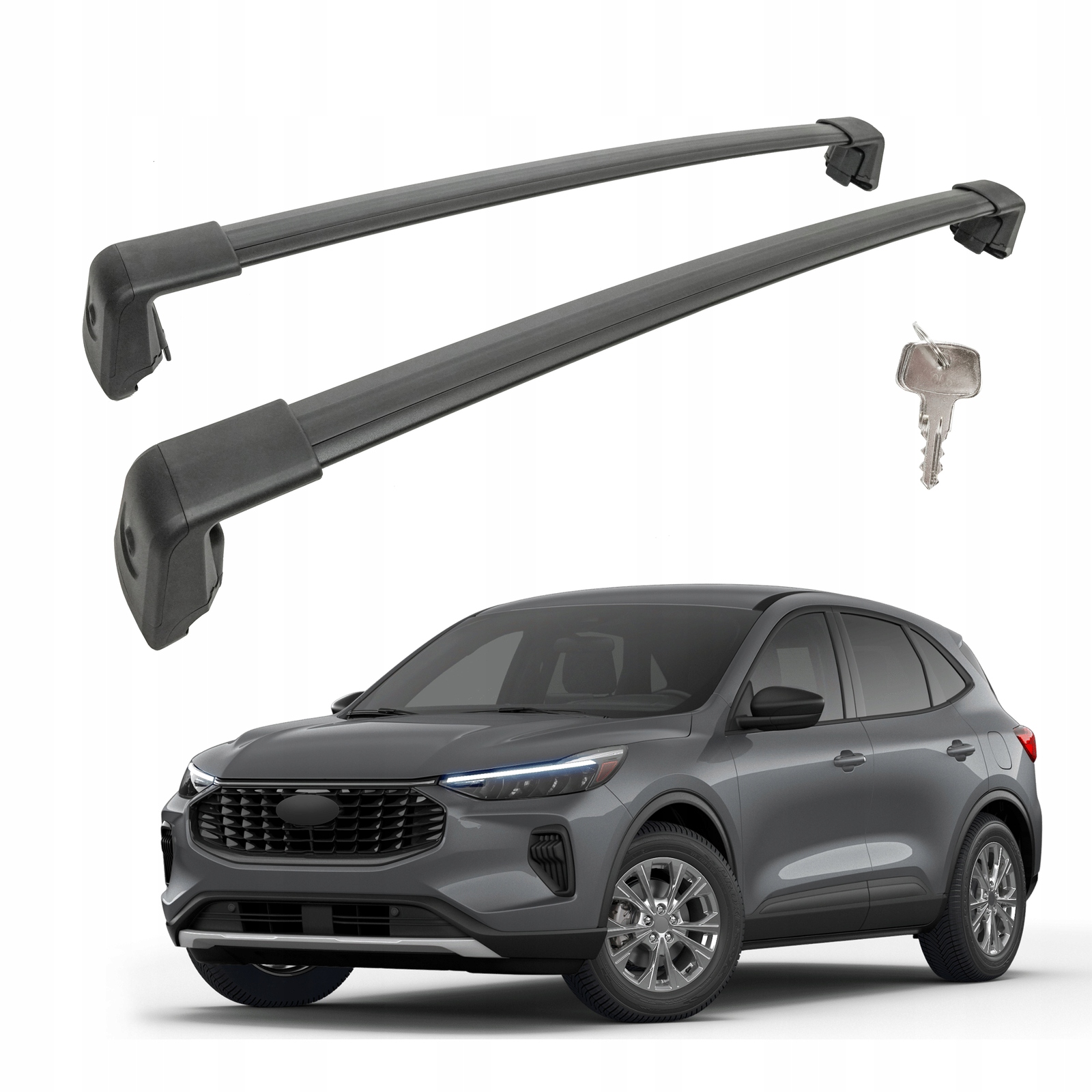 Strešné nosiče priečniky pre Ford Kuga 2020-, Oem štýl hliník čierny 2 ks