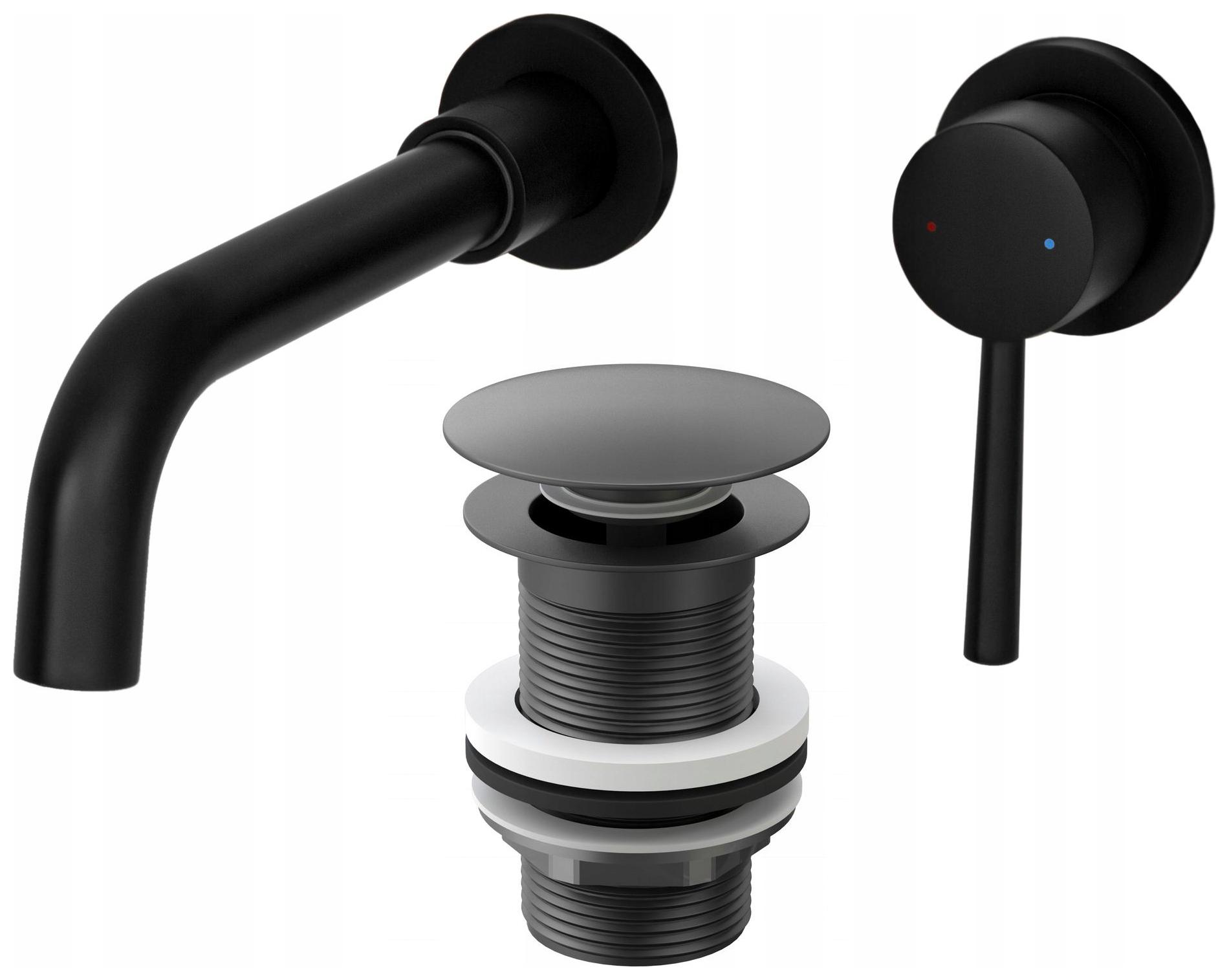 Umývadlová Batéria Pod Omietku Kivo Čierna Korkový Výpust Klik Klak Bez Prepadu