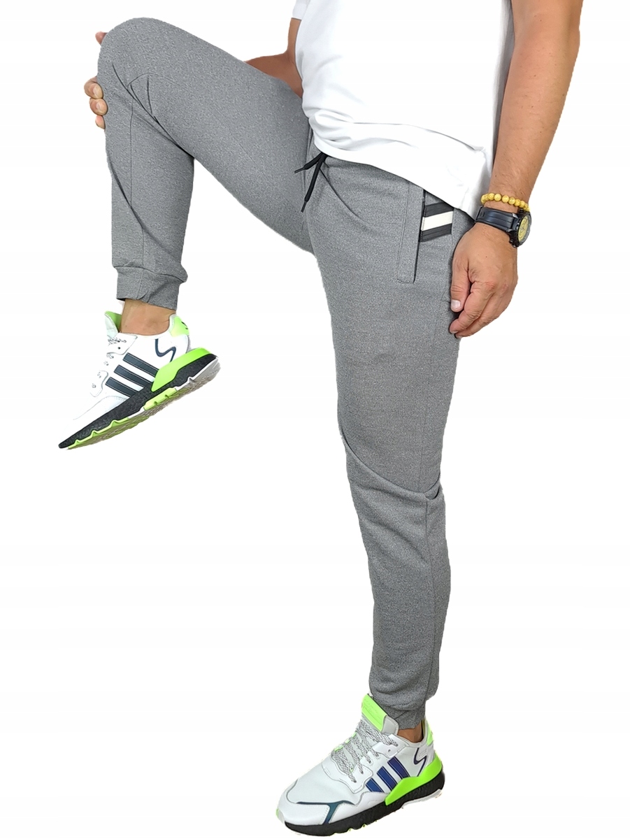 SPODNIE DRESOWE MĘSKIE DRESY bawełniane KIESZENIE ZAMEK modne PREMIUM, XXL Marka Distribution4you