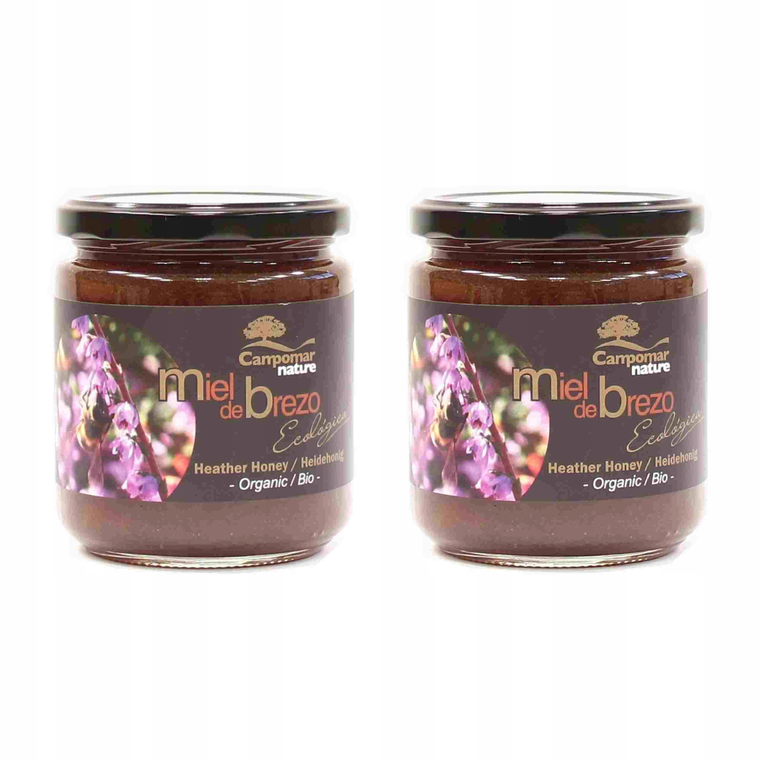 2x Miód Wrzosowy Bio 480 g Campomar Nature