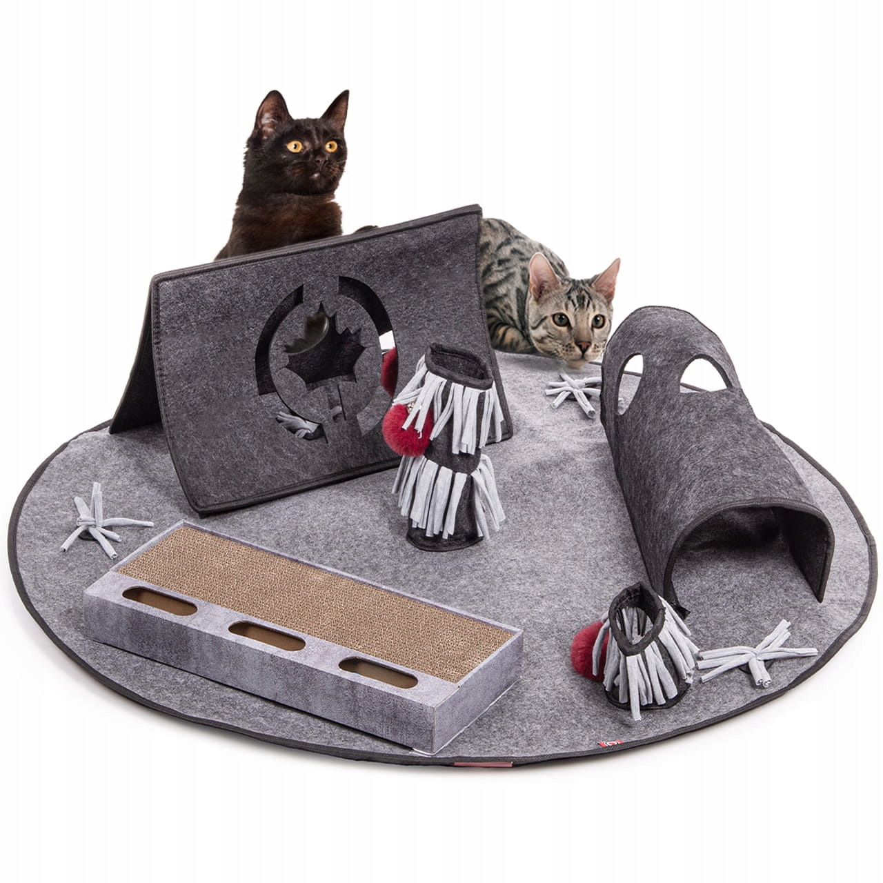 Levně Dětské hřiště pro kočky se škrabadlem Canadian Cat 105 x 105 x 30 šedá