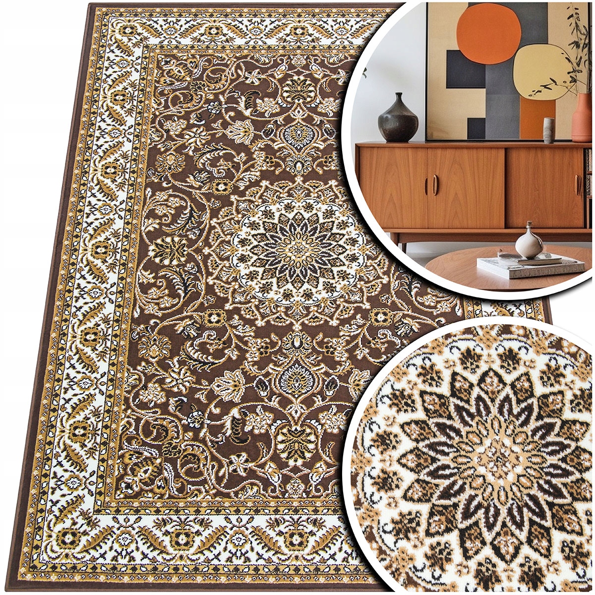 Hnědý Koberec Do Obývacího Pokoje Venezia Béžový Koberec Do Předsíně Pokoje 120x170