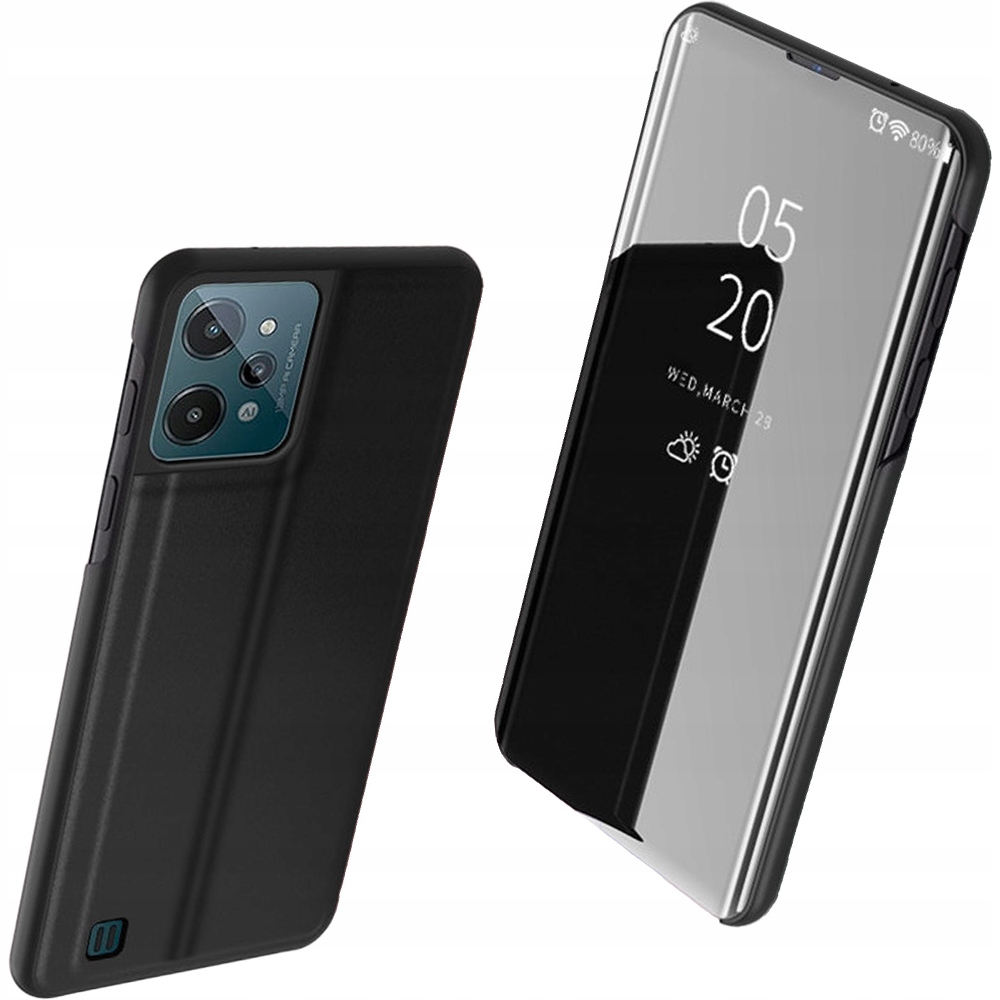 Clear View Case etui Realme C31 pokrowiec z klapką czarne Hurtel