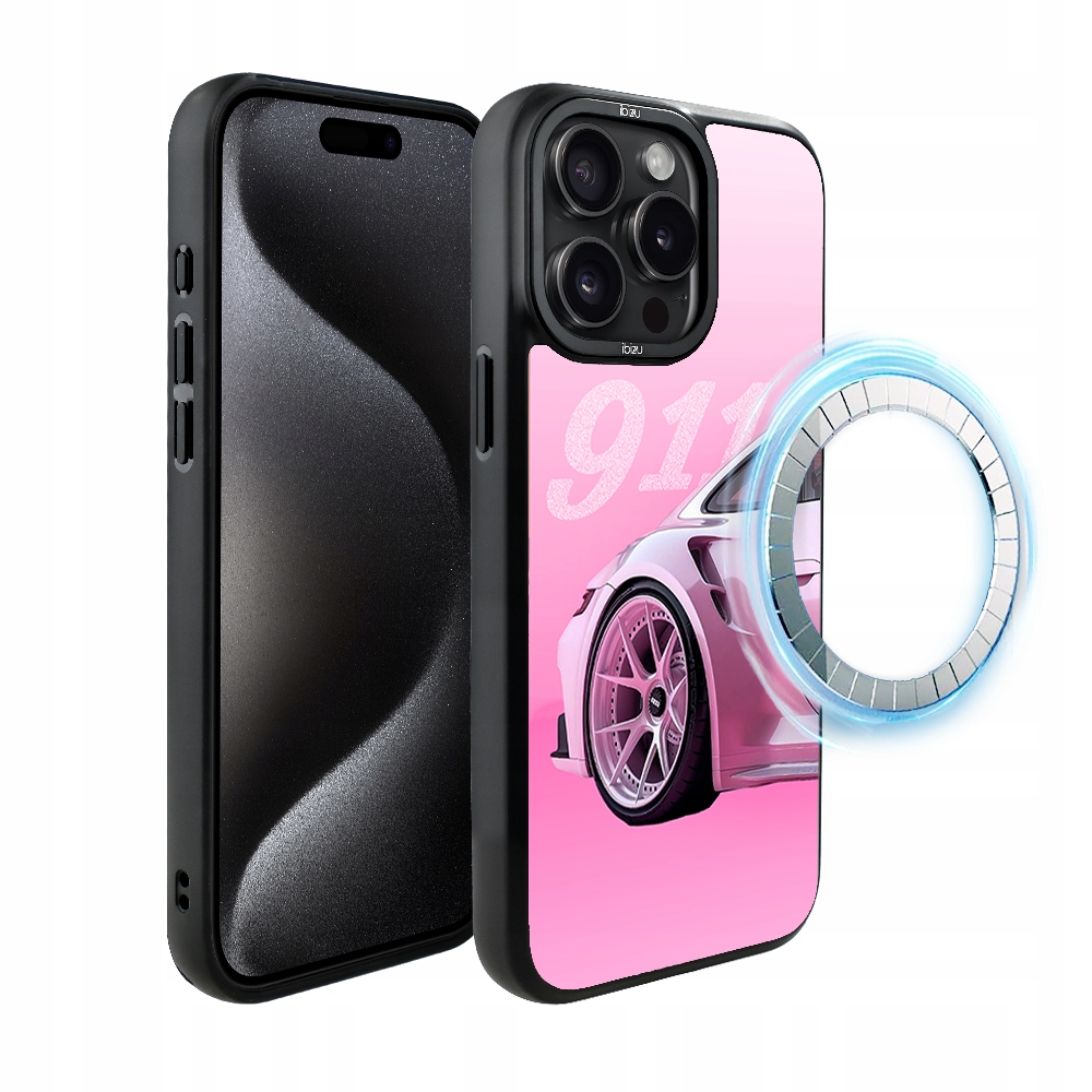 Pouzdro pro iPhone 15 Pro Max Ibizu DropGuard Matt s MagSafe, 911, růžové