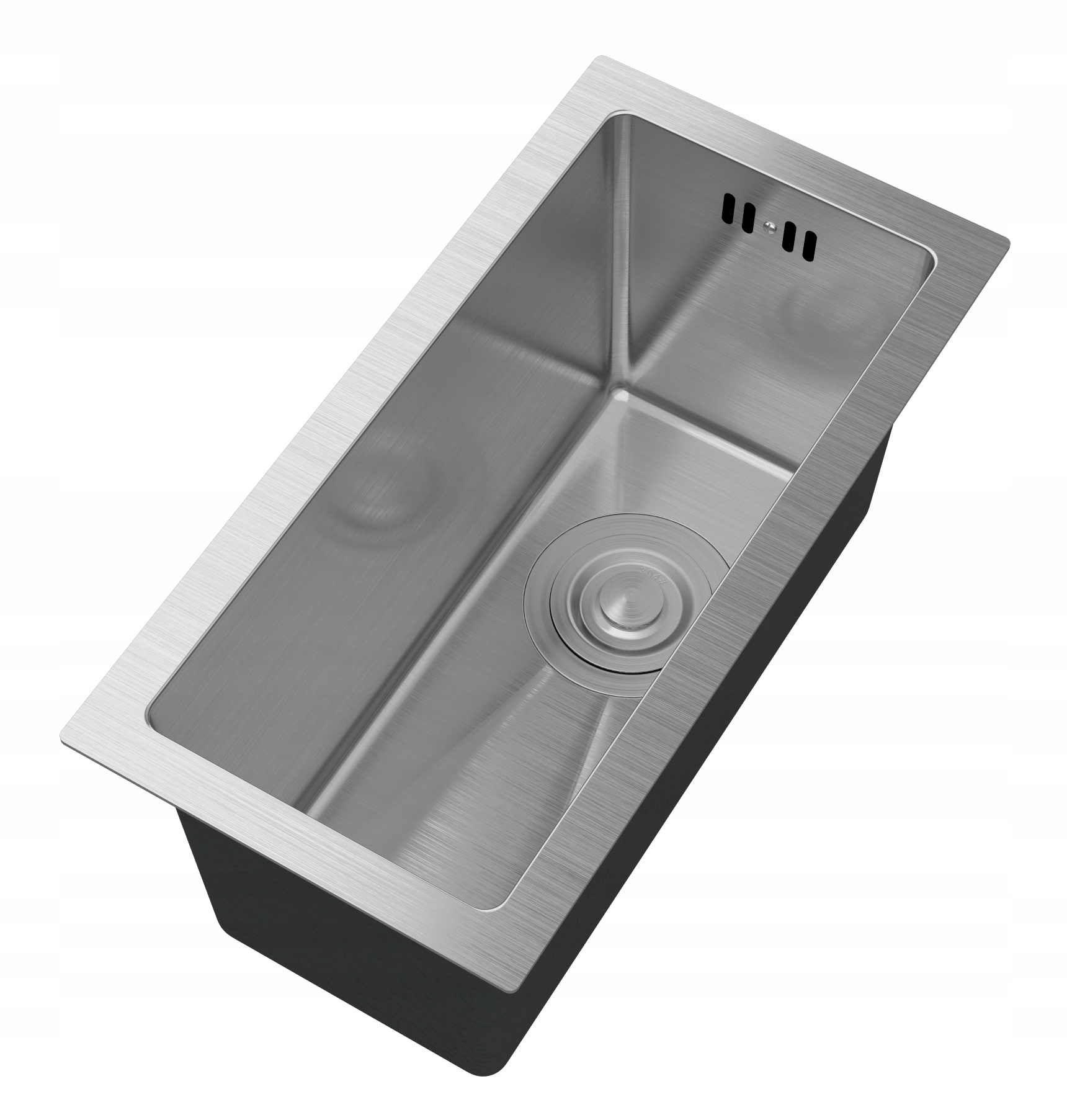 Závesný Oceľový Drez, Úzky, Malý Chróm, BARI22