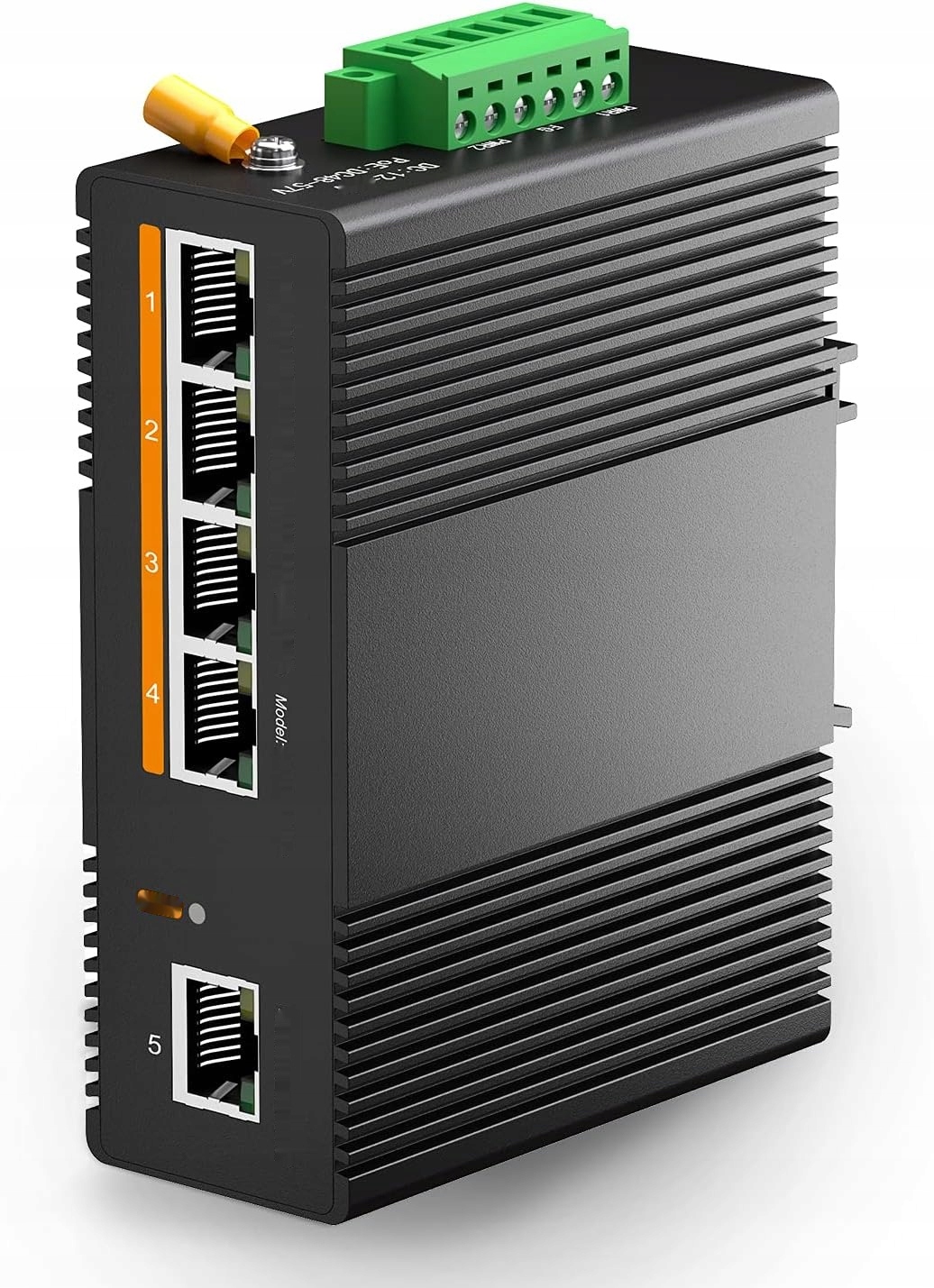 MokerLink 5 portów PoE Gigabit Industrial DIN-Rail Ethernet Switch