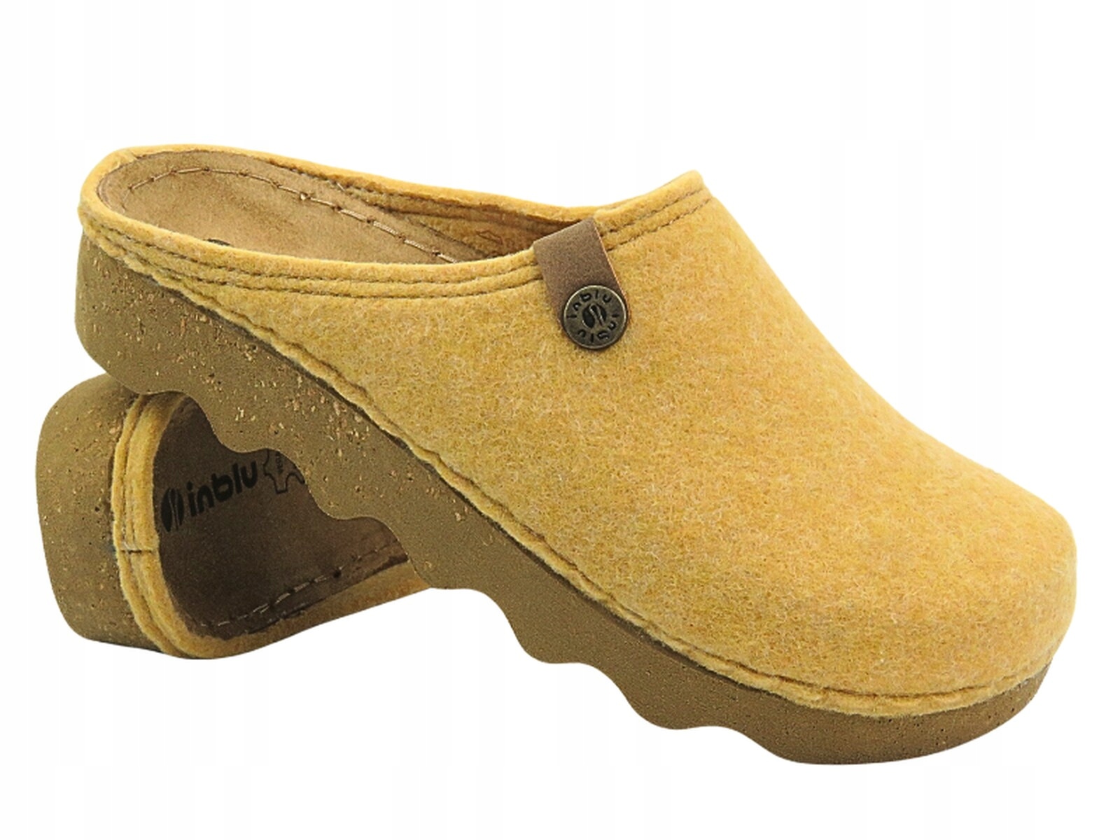 Papuče Inblu DK-08 Žluté, Pohodlné Filcové Domácí Boty, Lehké