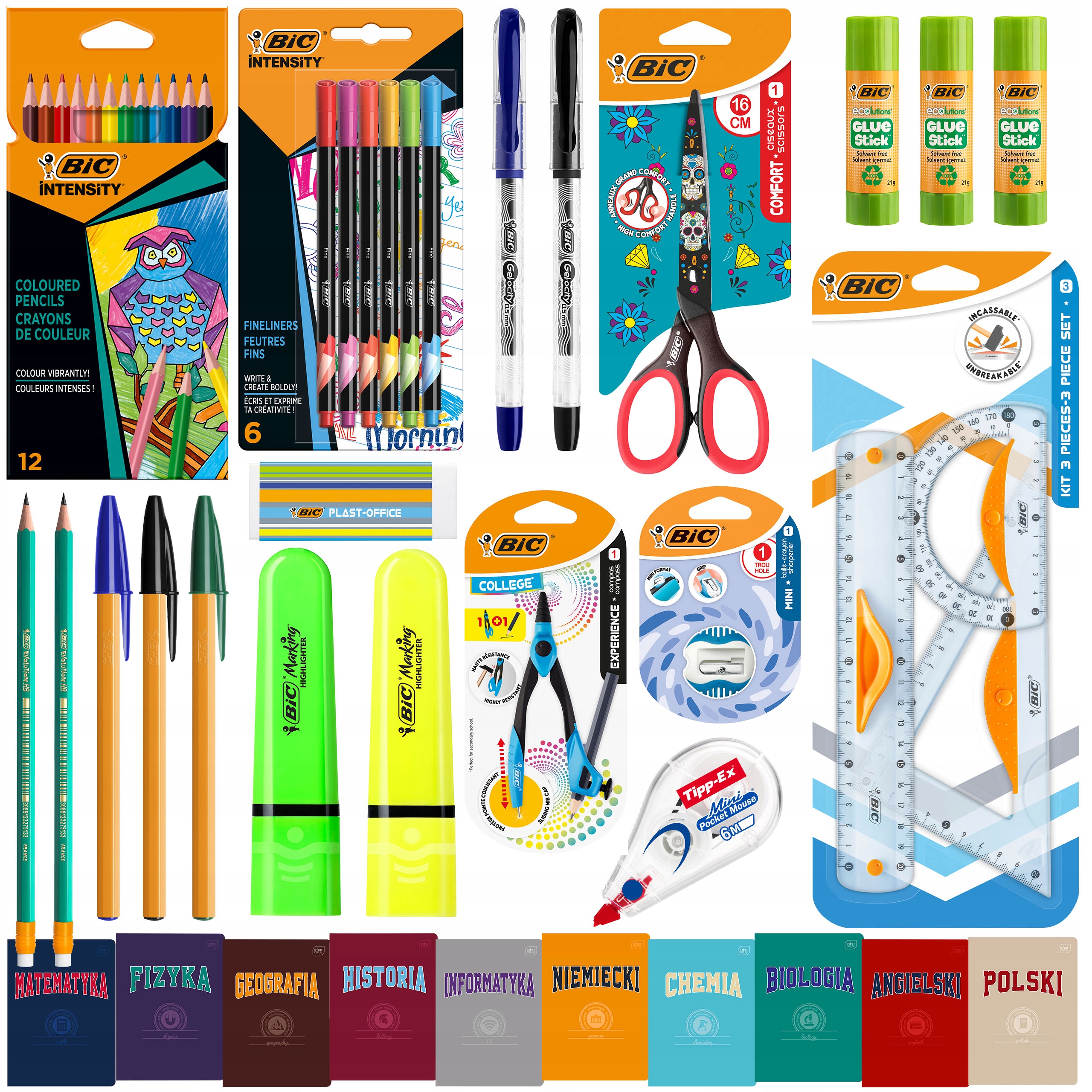Bic Wyprawka Szkolna Dla Klas 5-8 Kredki Zeszyty Ołówki Długopisy +gratisy