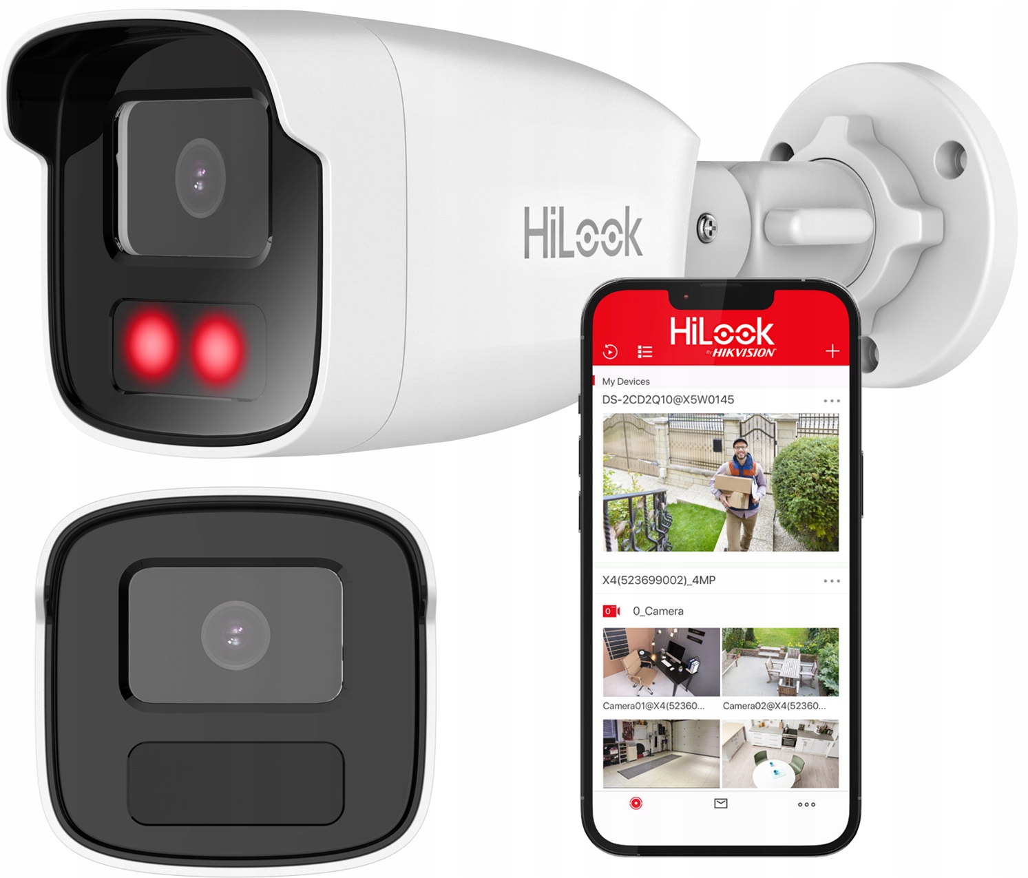 4MPX Ip kamera Vonkajšia výkonná IR50m PoE IPC-B440H 4MM HiLook od spoločnosti Hikvision