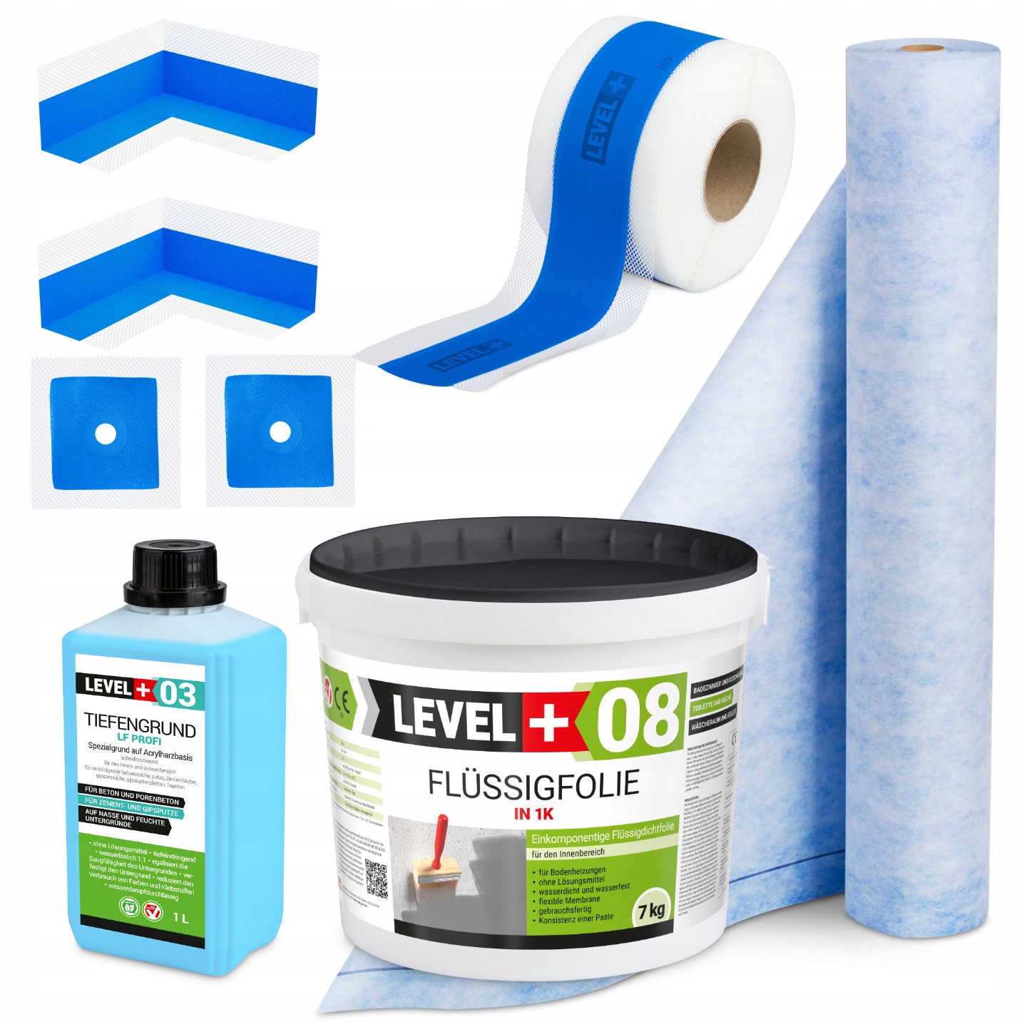 Hydroizolace Fólie 7 kg Páska 5 m Podložka 2 m Zem 1 L