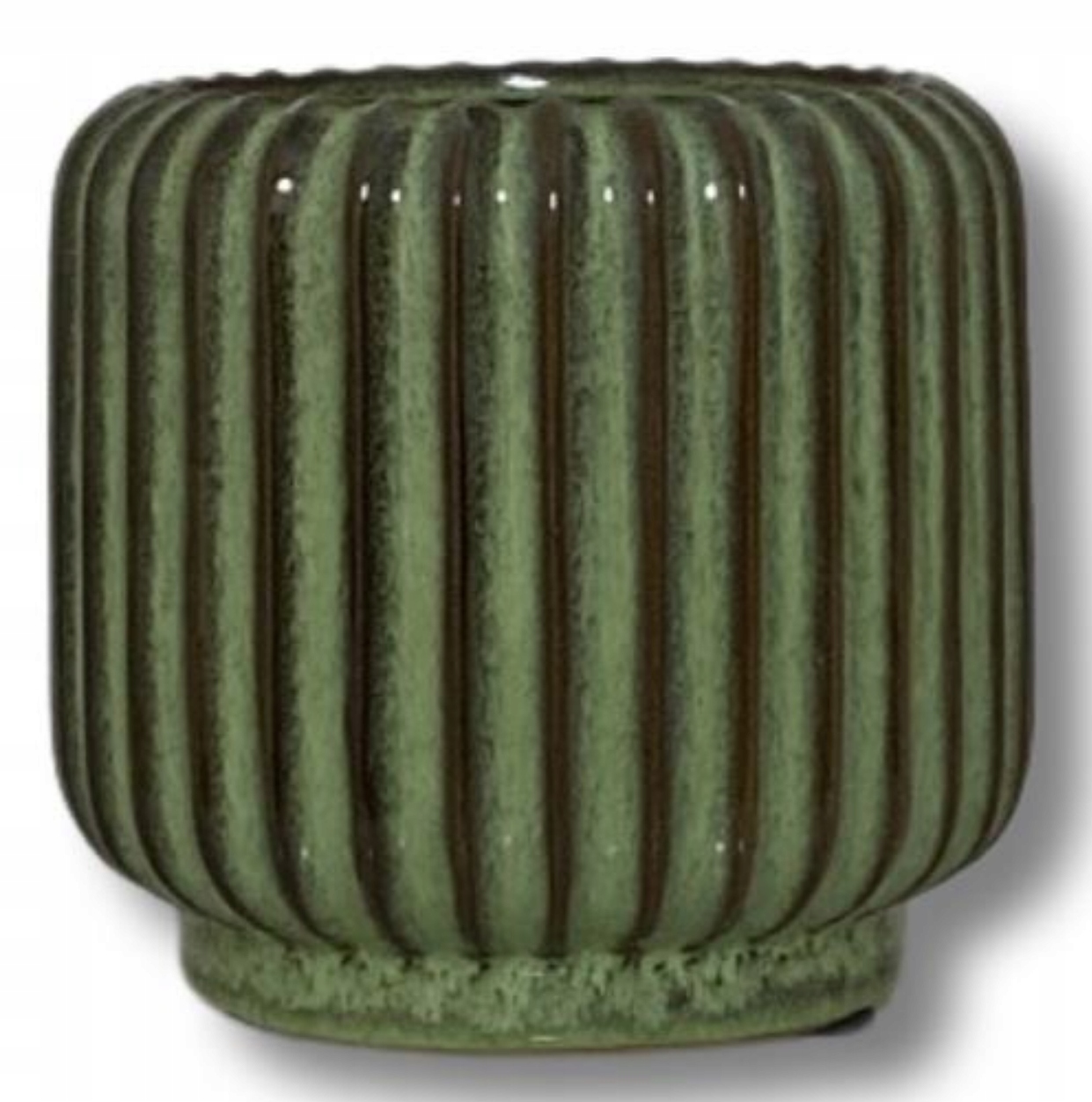 DONICZKA ZIELONA CERAMICZNA BRĄZOWE PRĄŻKI 18x19