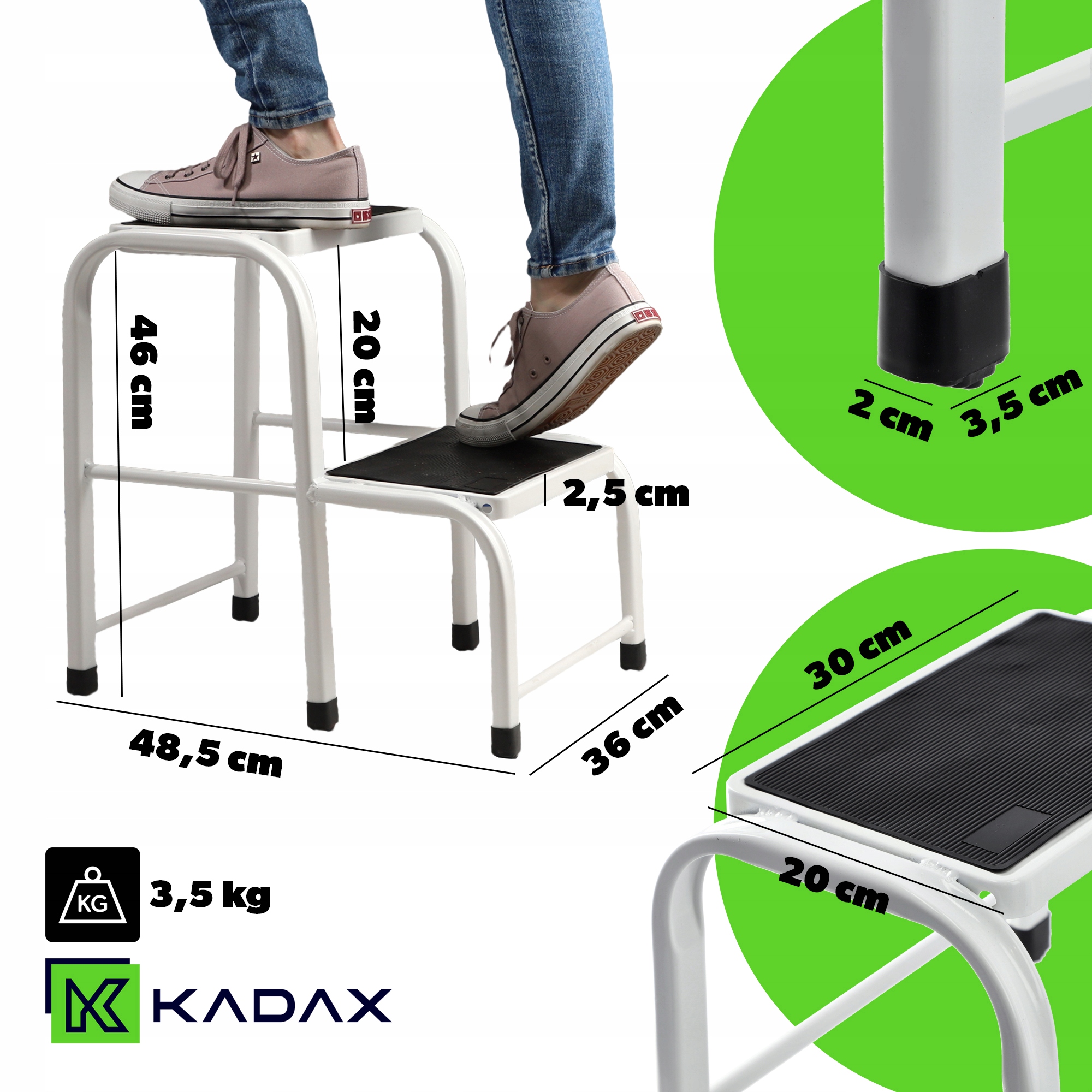 DRABINKA DOMOWA TABORET PODEST STALOWA 150kg Marka Kadax