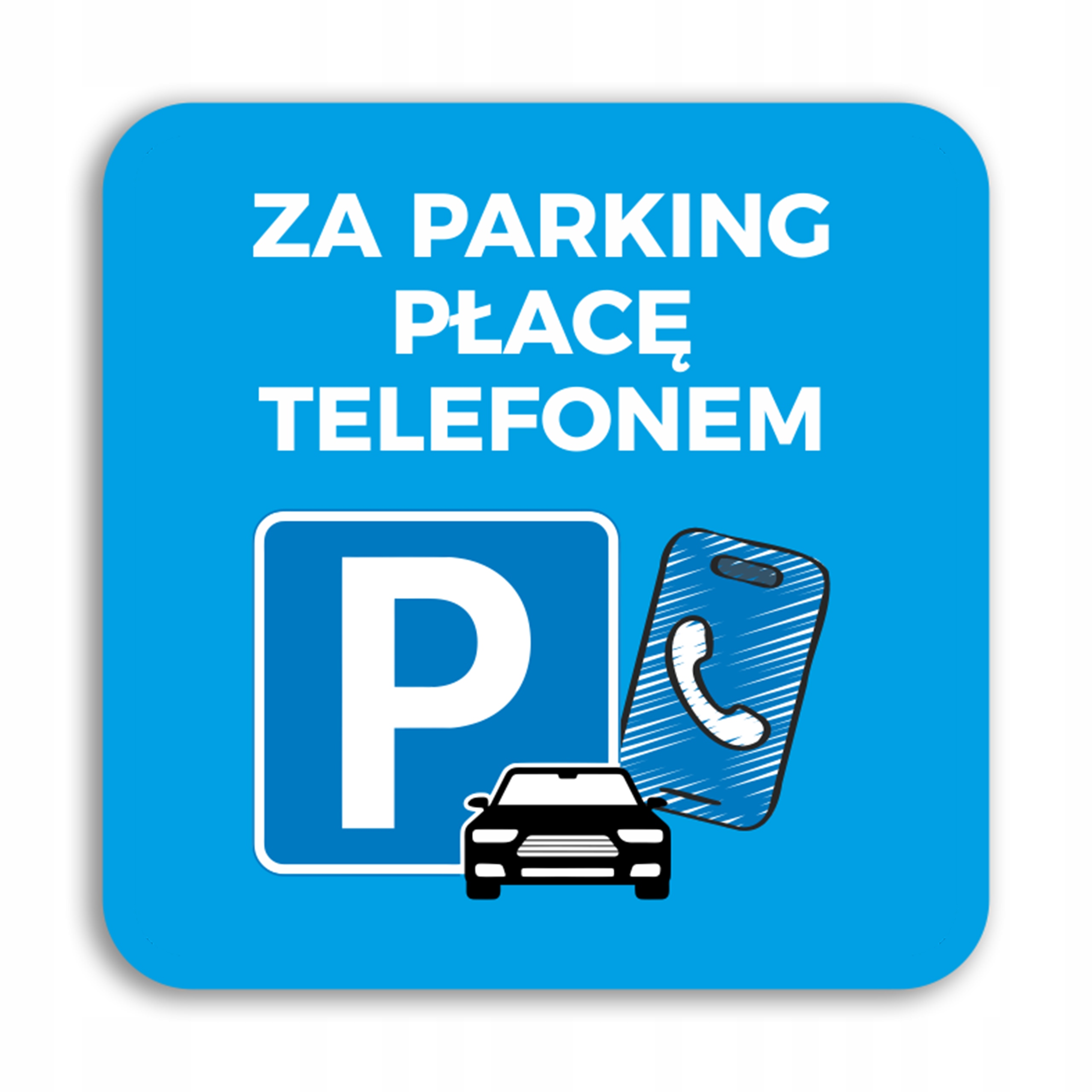 Naklejka parkingowa na szybę Mobi Parking Za Parking Płacę Telefonem 5x5cm