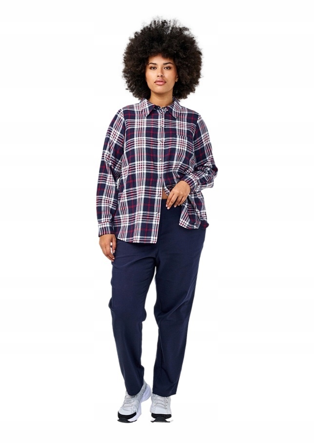 Zizzi Elegantní Modré Kalhoty S Rovnými Nohavicemi 286A 46