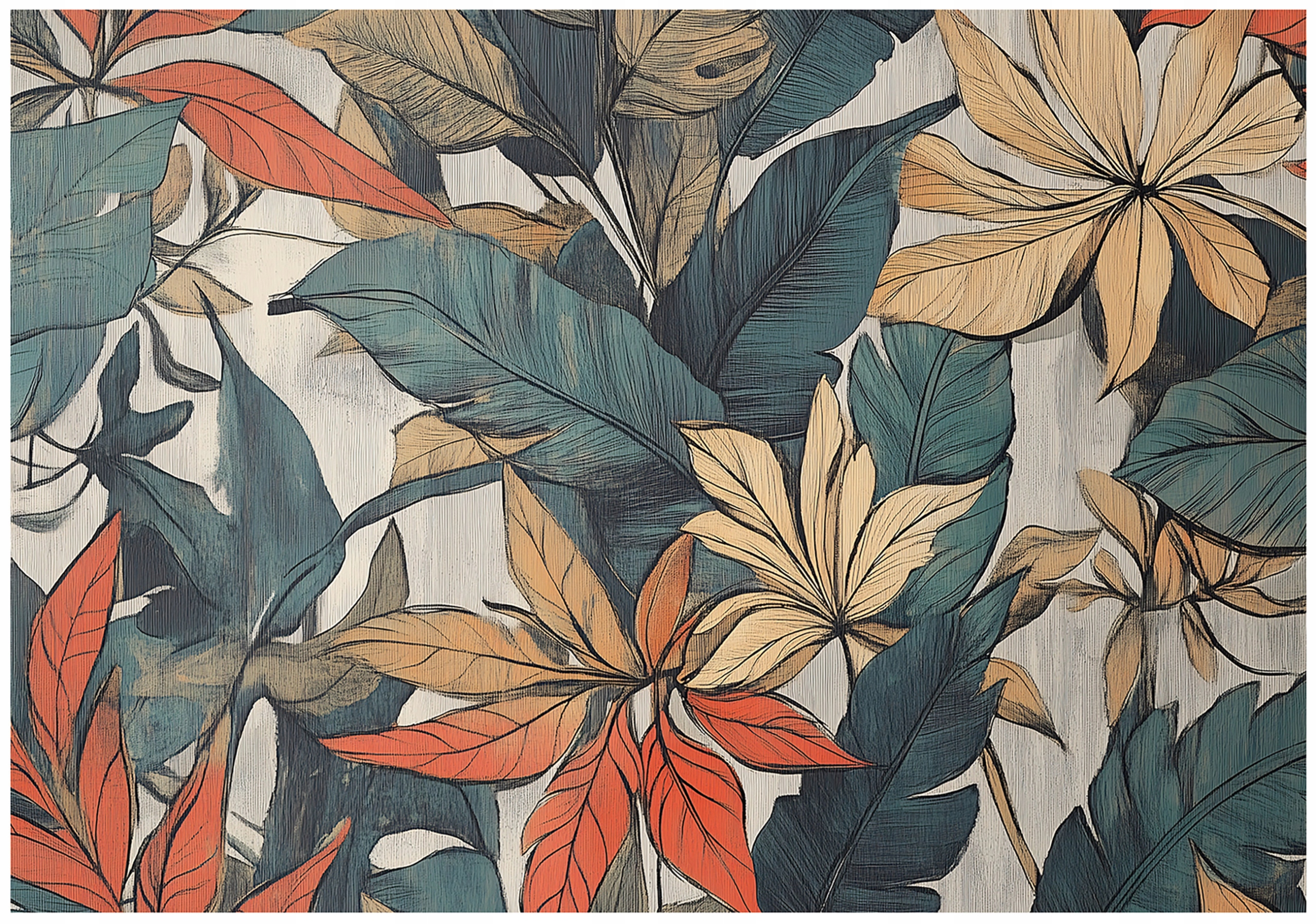 Fototapeta Na Flizeline Vintage Listy Farebná Tapeta Na Stenu 400x280