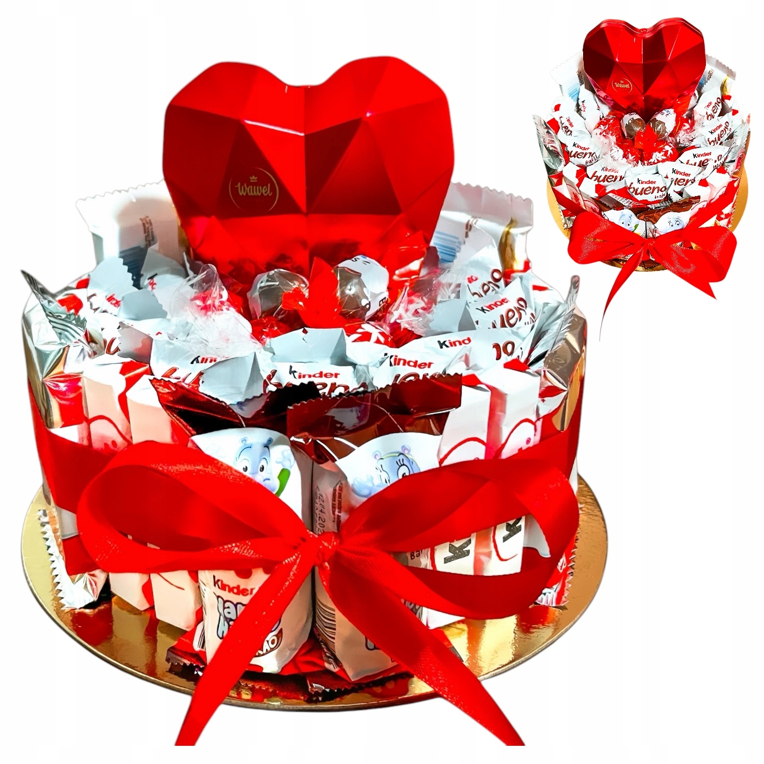 Zestaw prezentowy Tort Kinder na Urodziny Walentynki Rocznica Dla Babci