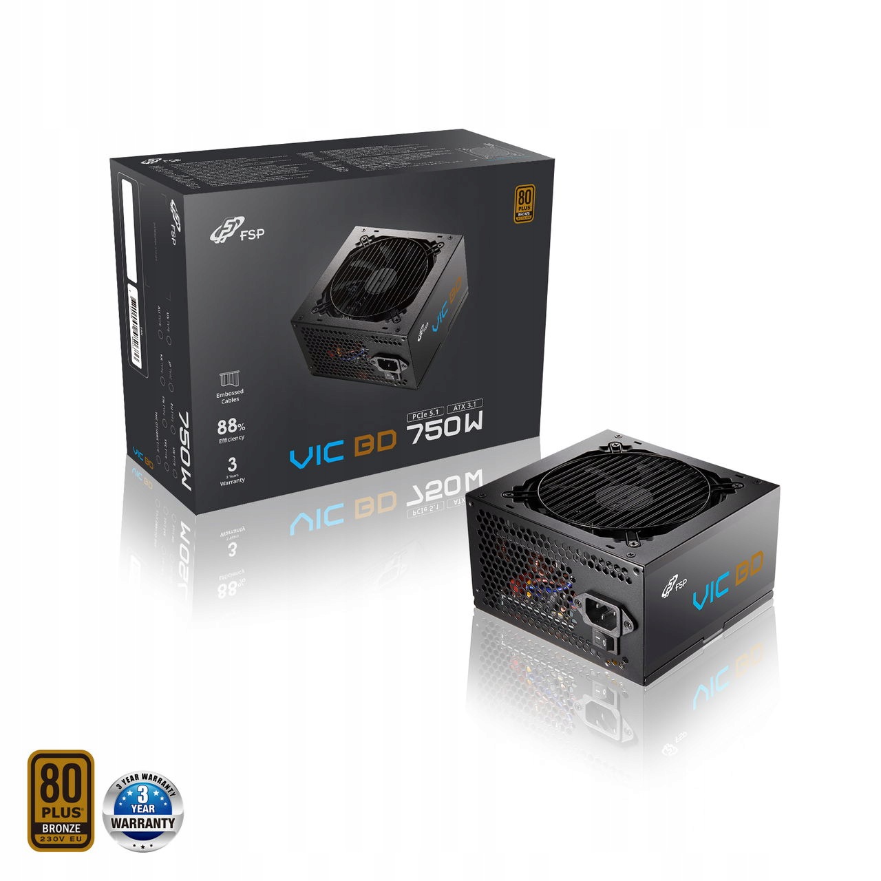 Zasilacz Fsp VIC Bd 750, 80PLUS Bronze, Atx 3.1, 750W