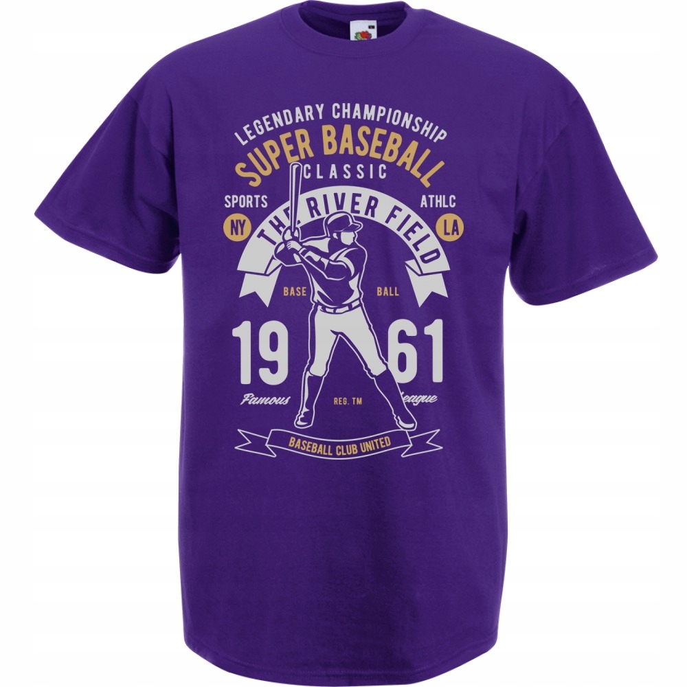

Koszulka baseball kij baseballowy XXL fioletowa