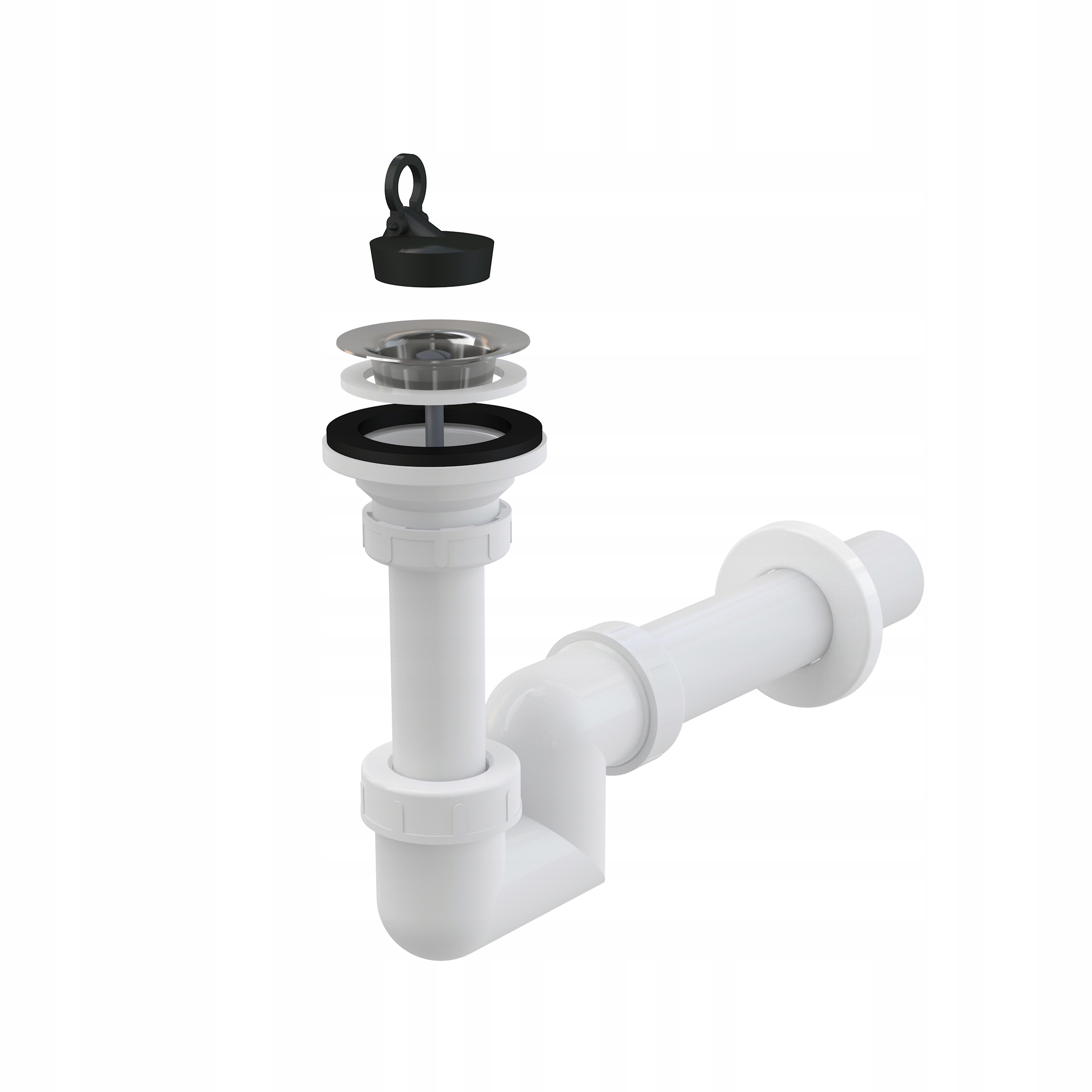 Syfon umywalkowy „S“ DN40, sitko nierdzewne DN63