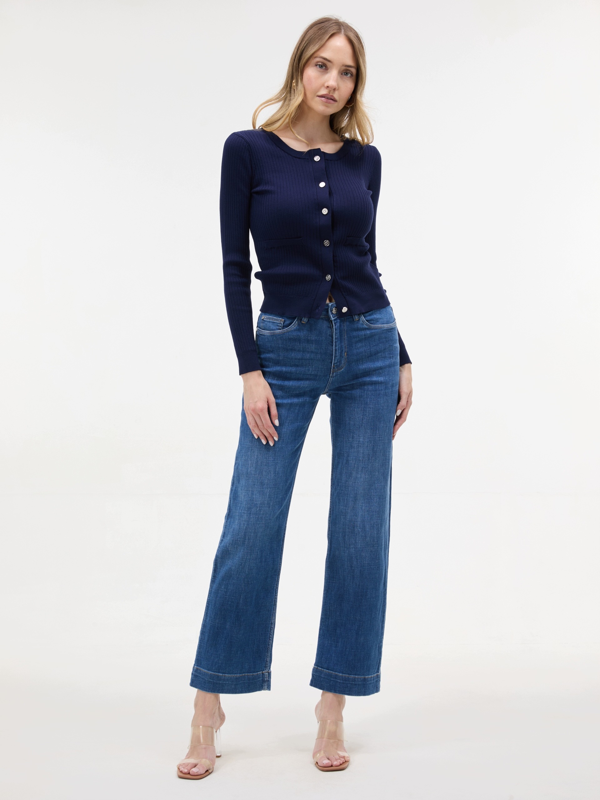 Orsay Modré dámské wide leg džíny Orsay