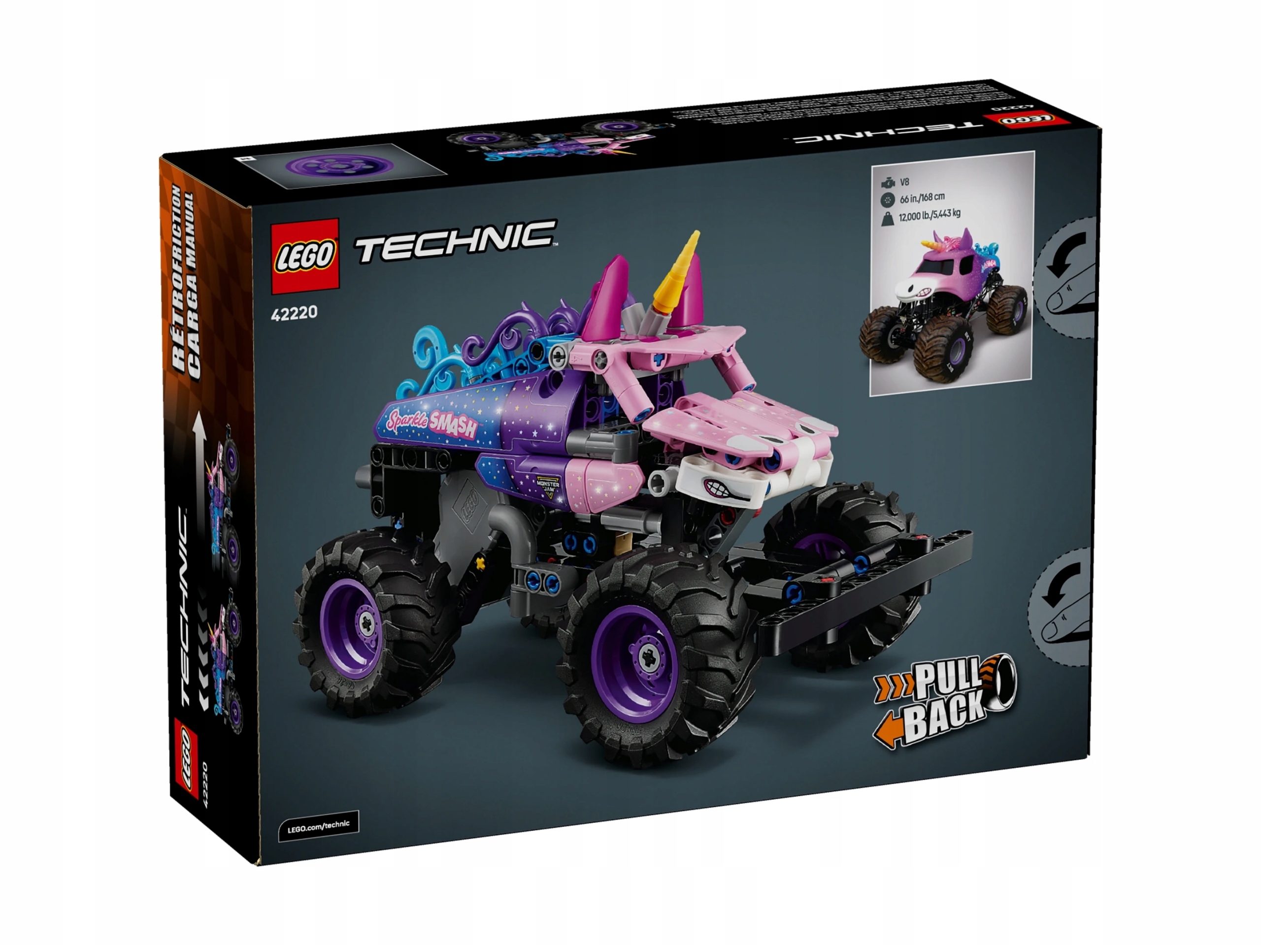 Lego Technic 42220 Monster Jam Sparkle Smash s pohonem typu pull-back