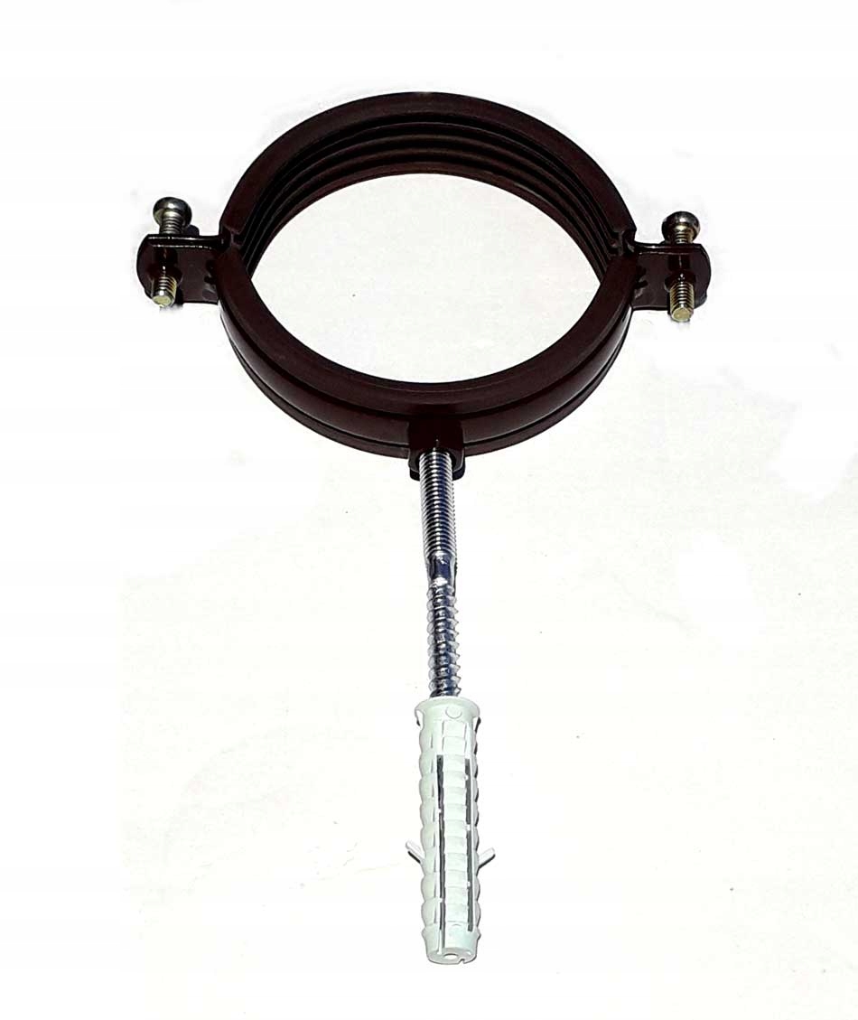 OBEJMA Z GUMĄ DO RUR SPUSTOWYCH UCHWYT BRĄZ 100mm Kolor brązowy