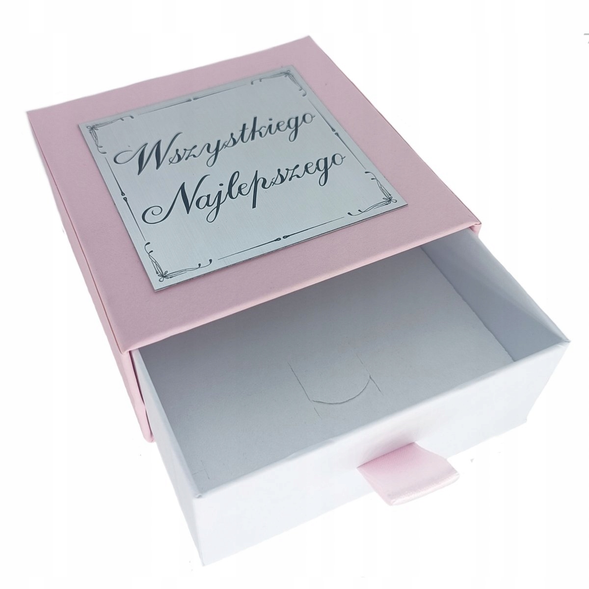 PUDEŁKO Z SZUFLADKĄ NA BIŻUTERIĘ RÓŻOWE + GRAWER Marka inny