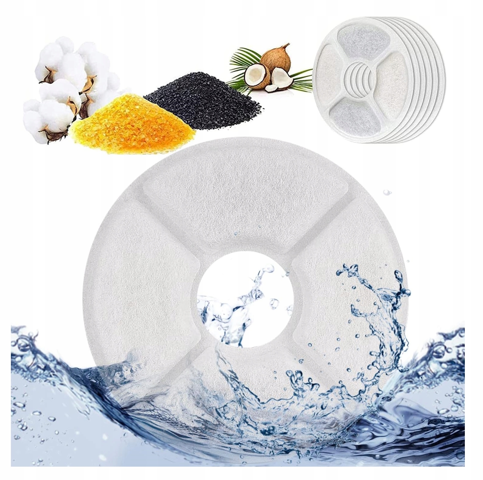 Levně Vyměnitelné filtry pro fontánu napáječky pro kočky 8ks