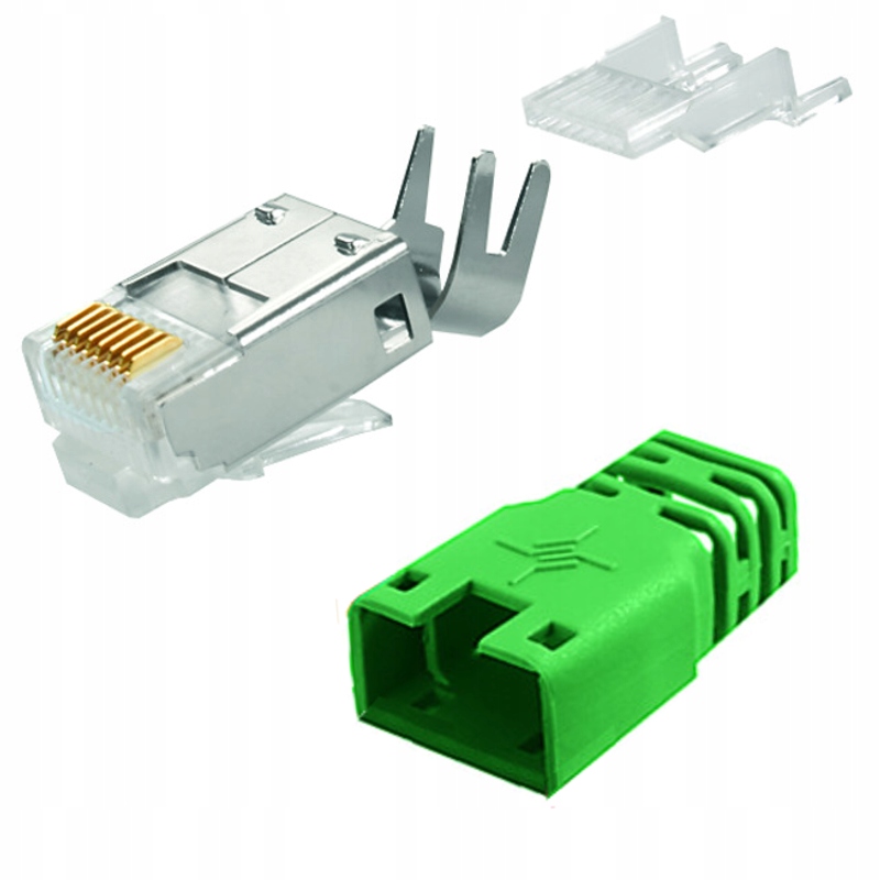 

Telegartner wtyk RJ45 6 6a 7 z osłonką zielona