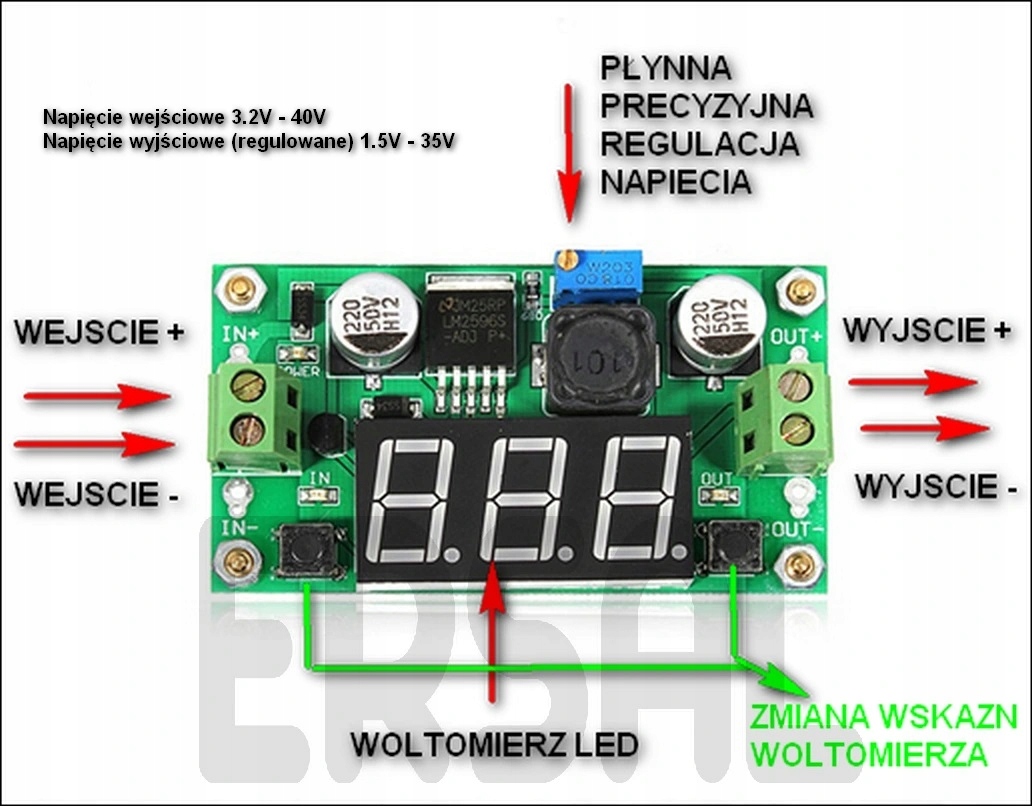 UNIWERSALNY ZASILACZ REGULOWANY 1,25V -30V 3A Producent bez marki
