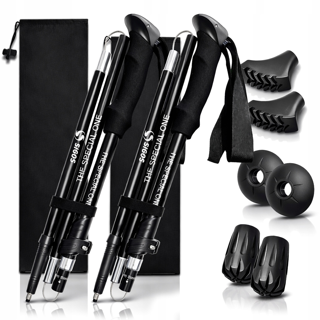 Kije do Nordic Walking 2 Kijki Trekkingowe do Chodzenia Regulowane Składane